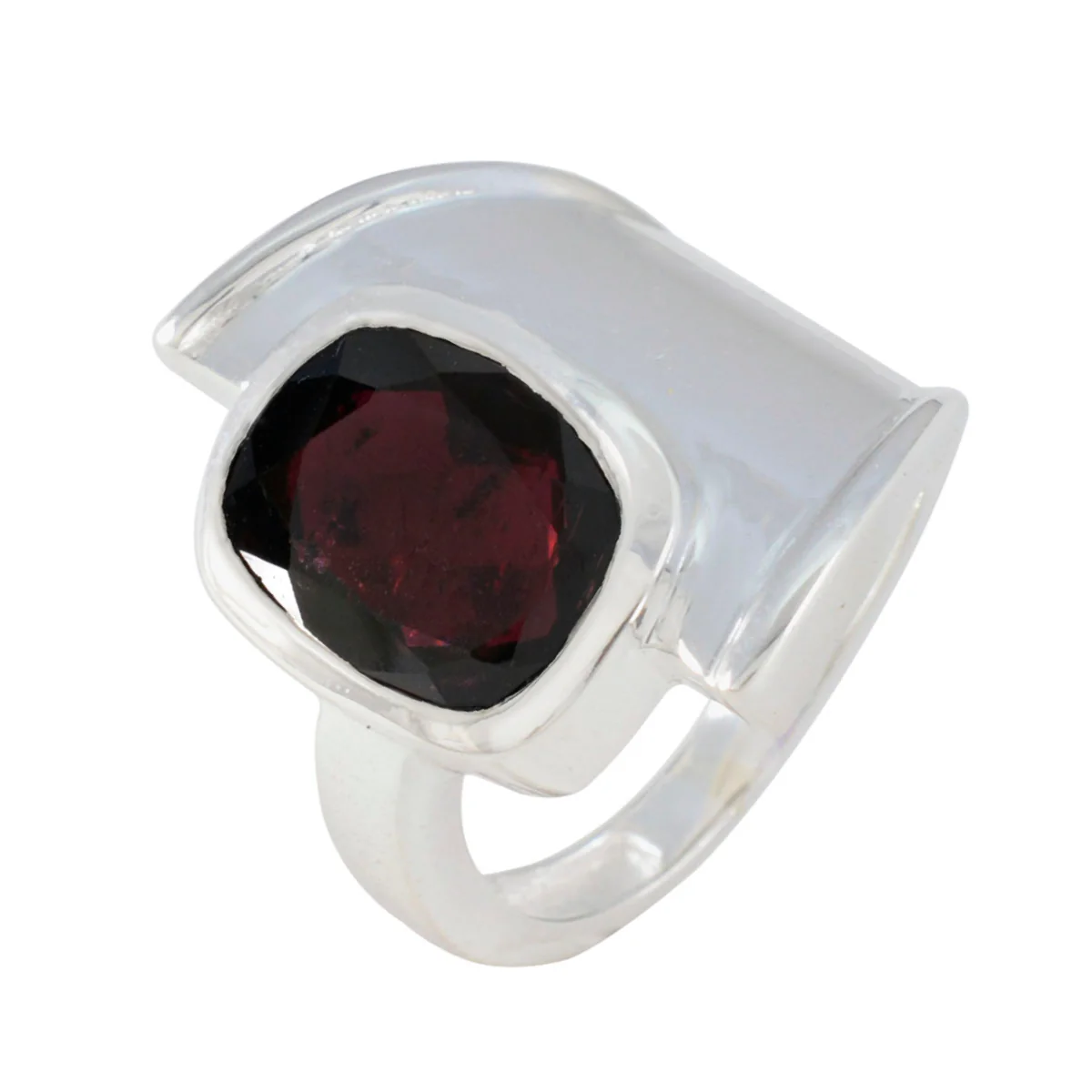 Garnet Solitaire Moroccan 925 Silver Red Gemstone Essential Trendy Ring Jewelry - Image 2