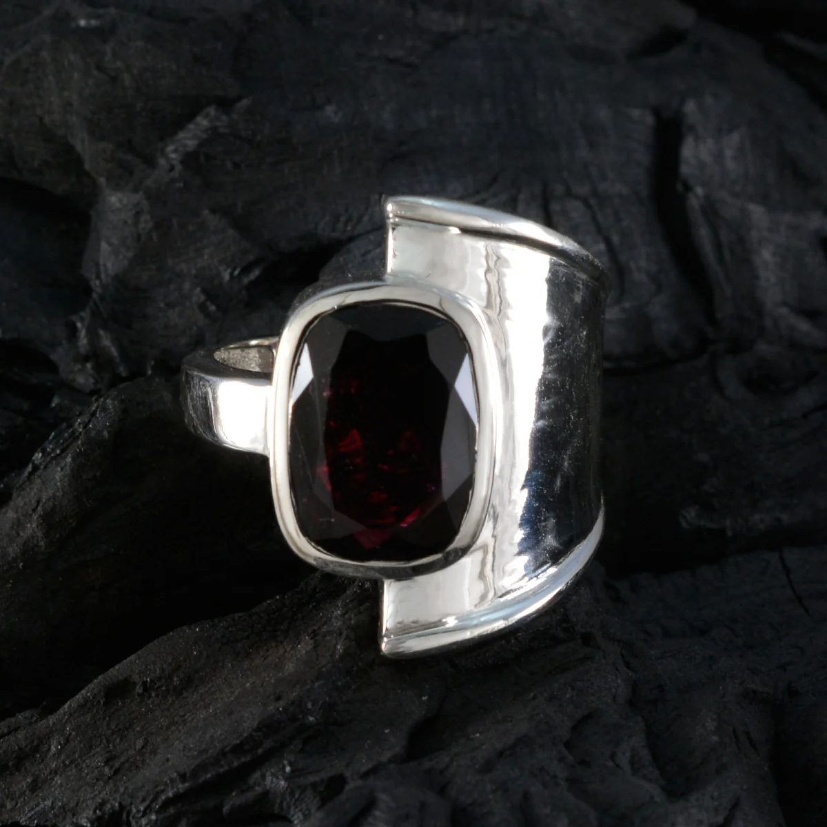Garnet Solitaire Moroccan 925 Silver Red Gemstone Essential Trendy Ring Jewelry - Image 4