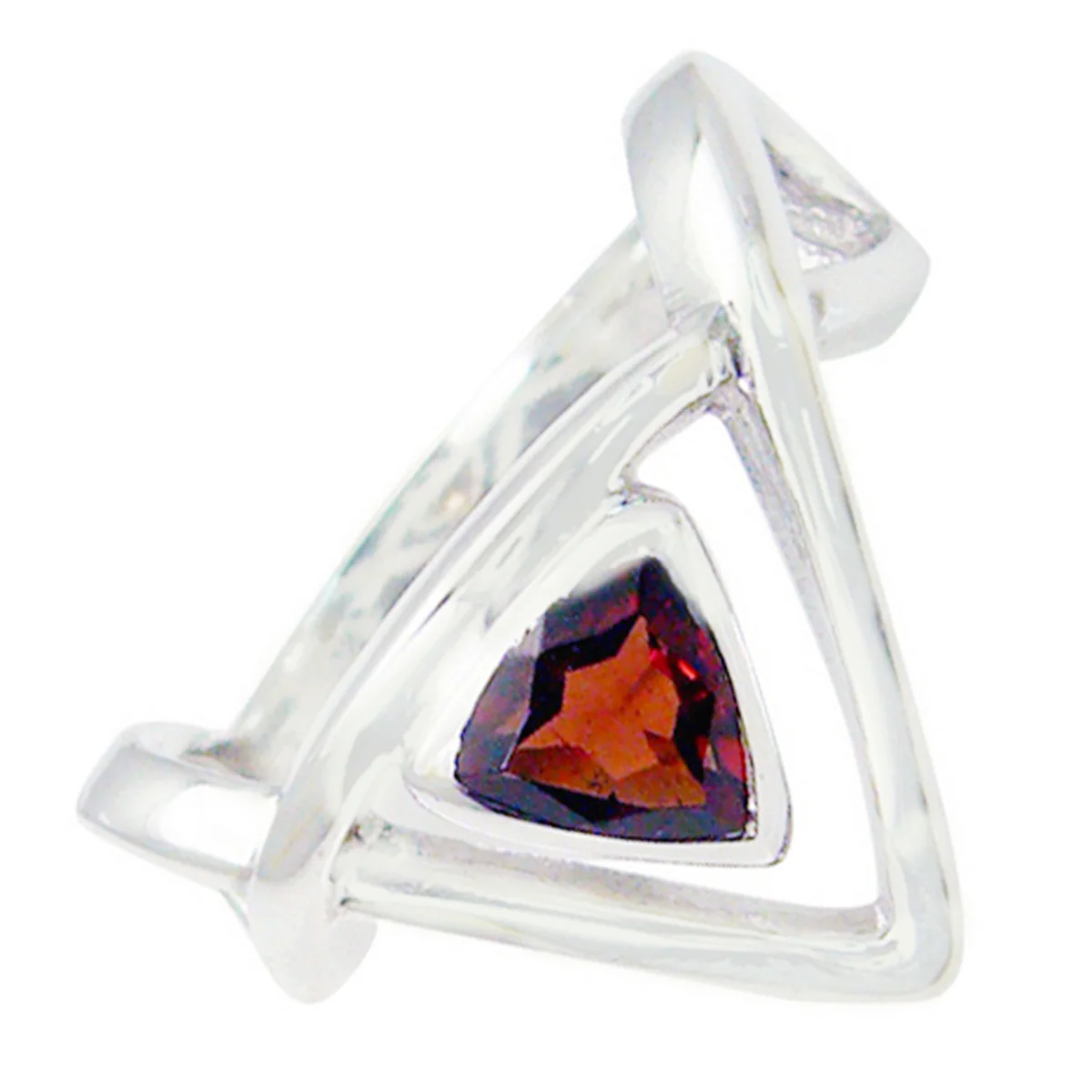 Garnet Solitaire Moroccan Sterling Silver Red Gemstone Tiny Geometric Ring Jewelry - Image 2