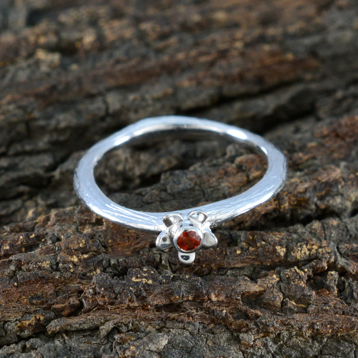 Garnet Solitaire Turkish 925 Sterling Silver Red Gems Dainty Glamorous Ring Jewellery - Image 4