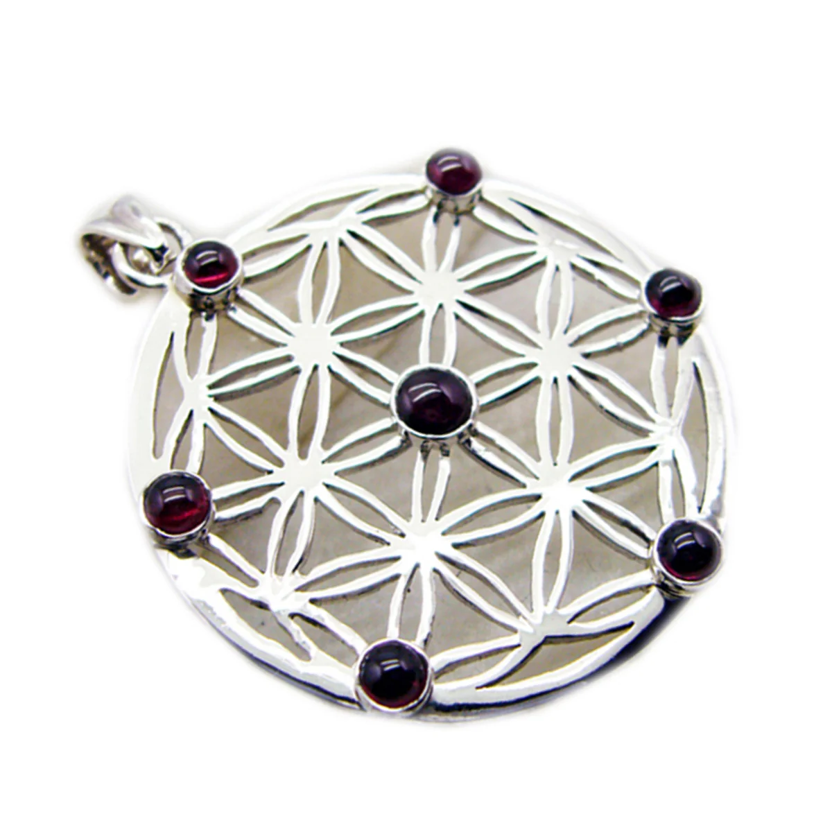 Garnet Statement German Sterling Silver multiple Laura Filigree Red Pendant Jewellery