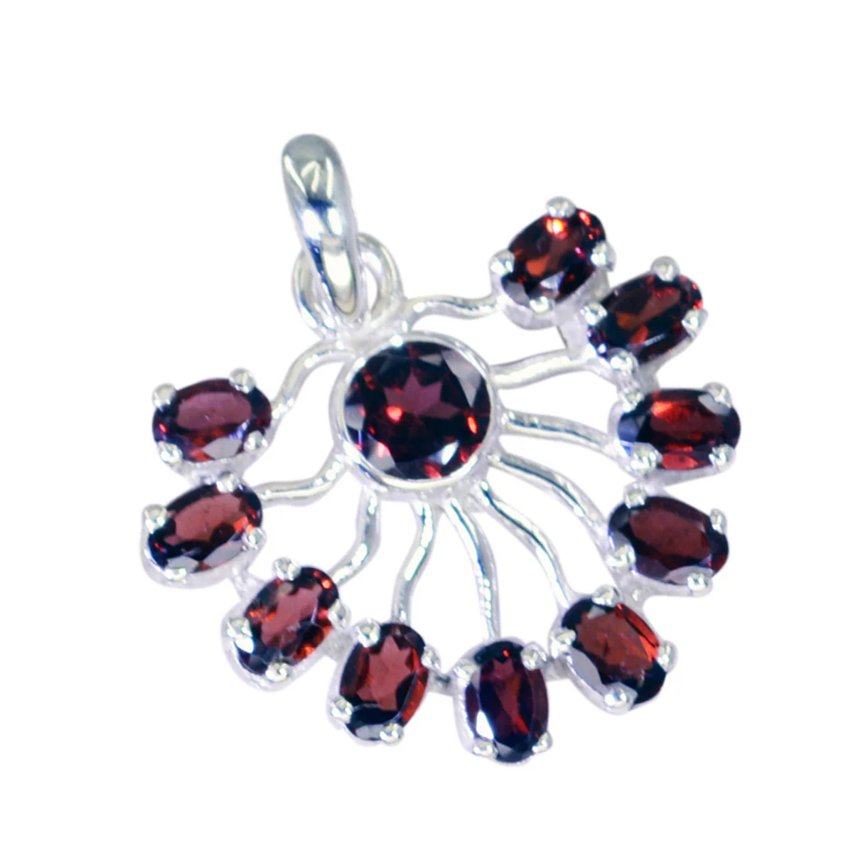 Garnet Statement Moroccan Silver multiple Greta Engagement Red Pendant Jewelry - Image 2