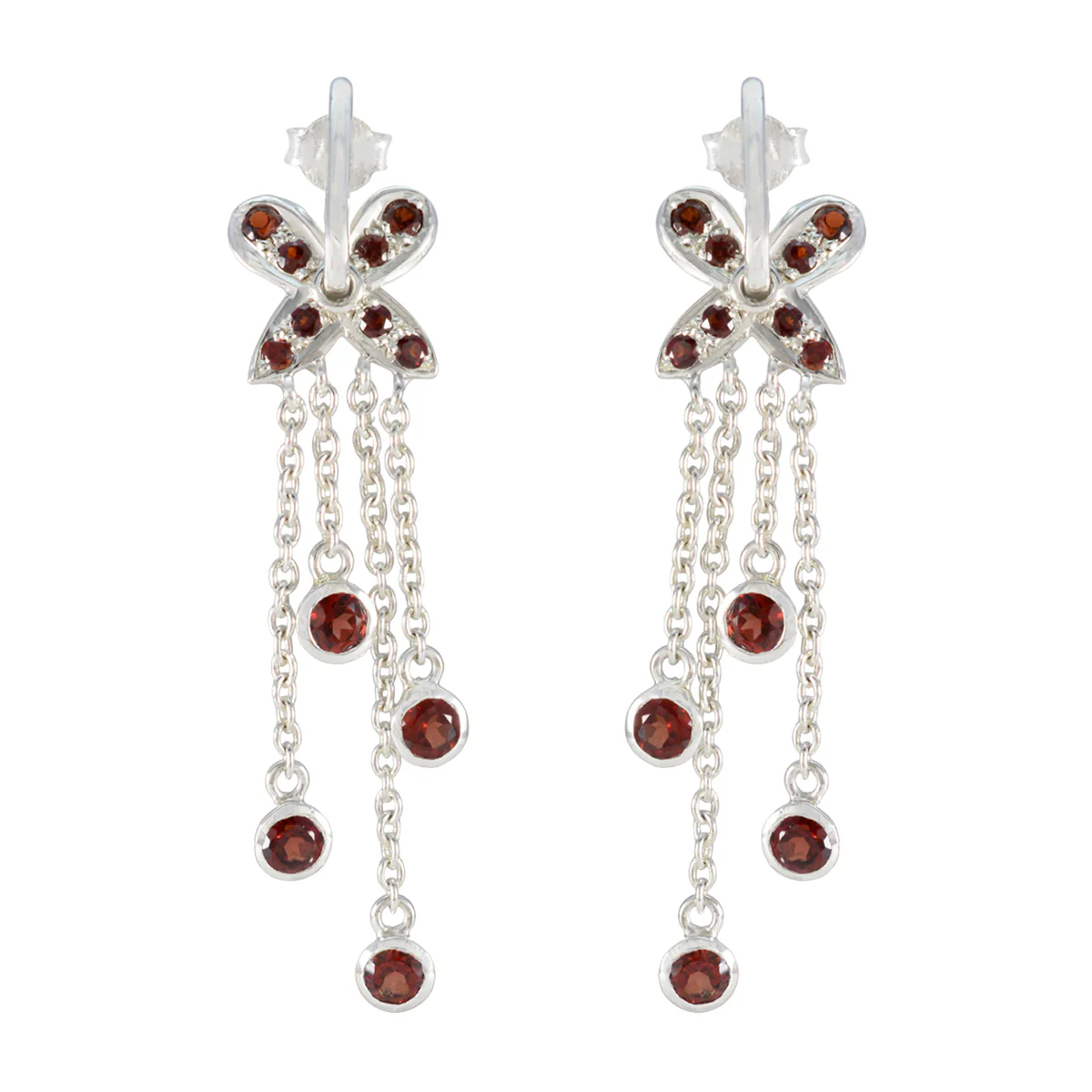 Garnet Turkish Bella multiple Stud Red 92.5 Silver Earring