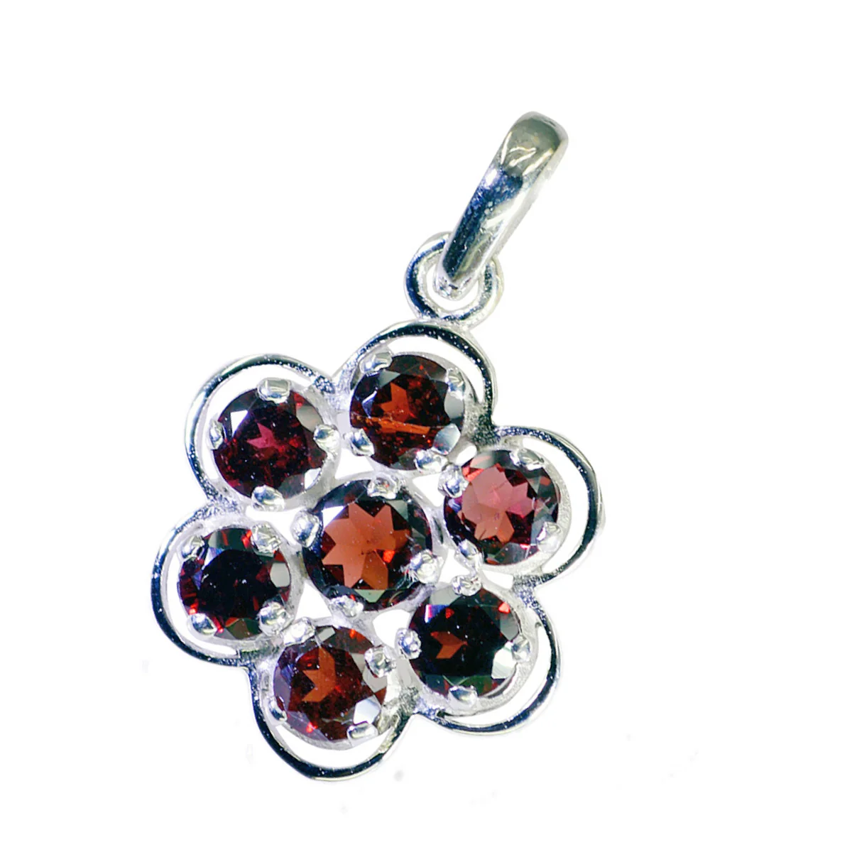 Garnet Whisper-thin Egyptian Sterling Silver multiple Nayara Modern Red Pendant Jewellery