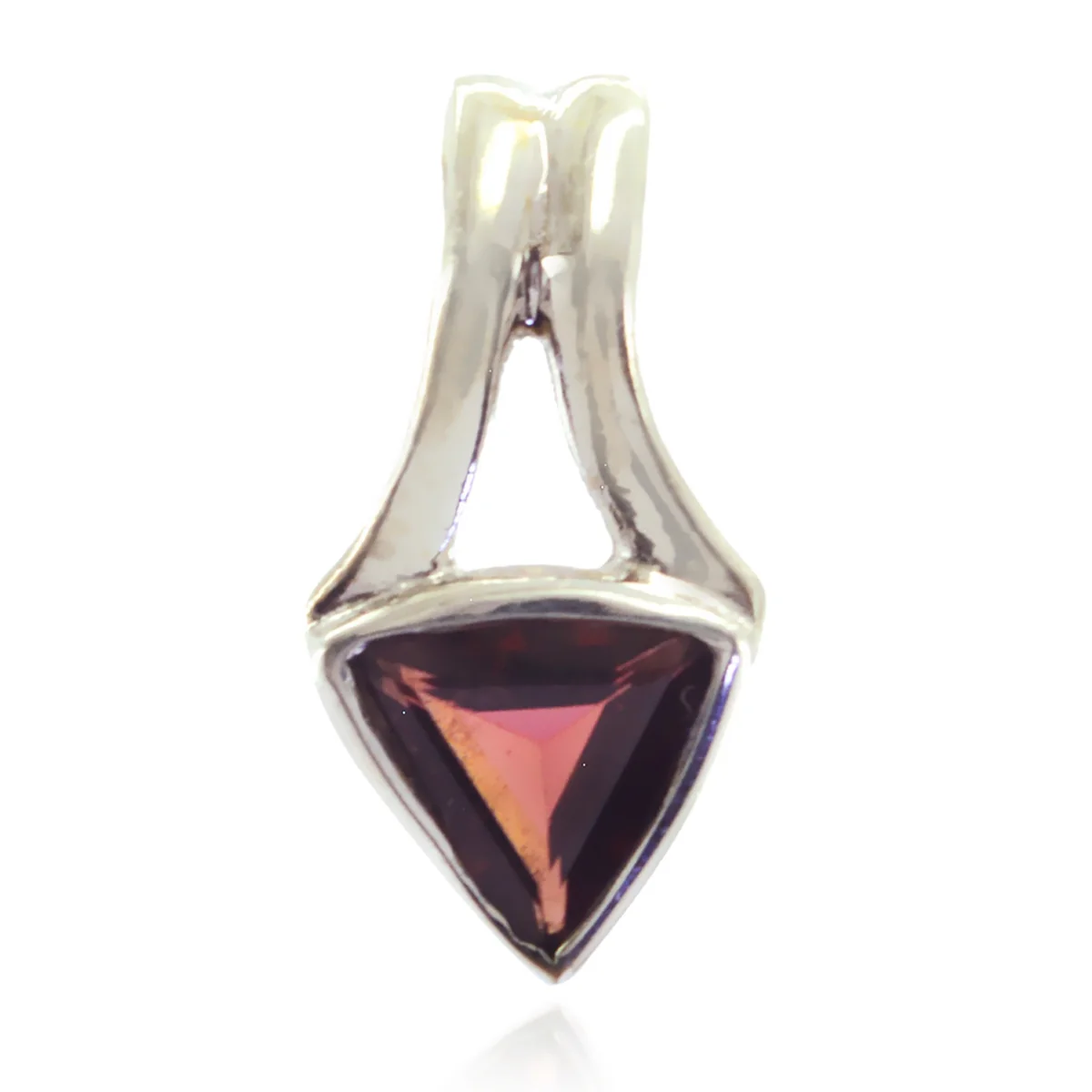 Garnet Whisper-thin Italian Silver Solitaire María Contemporary Red Pendant Jewelry - Image 2