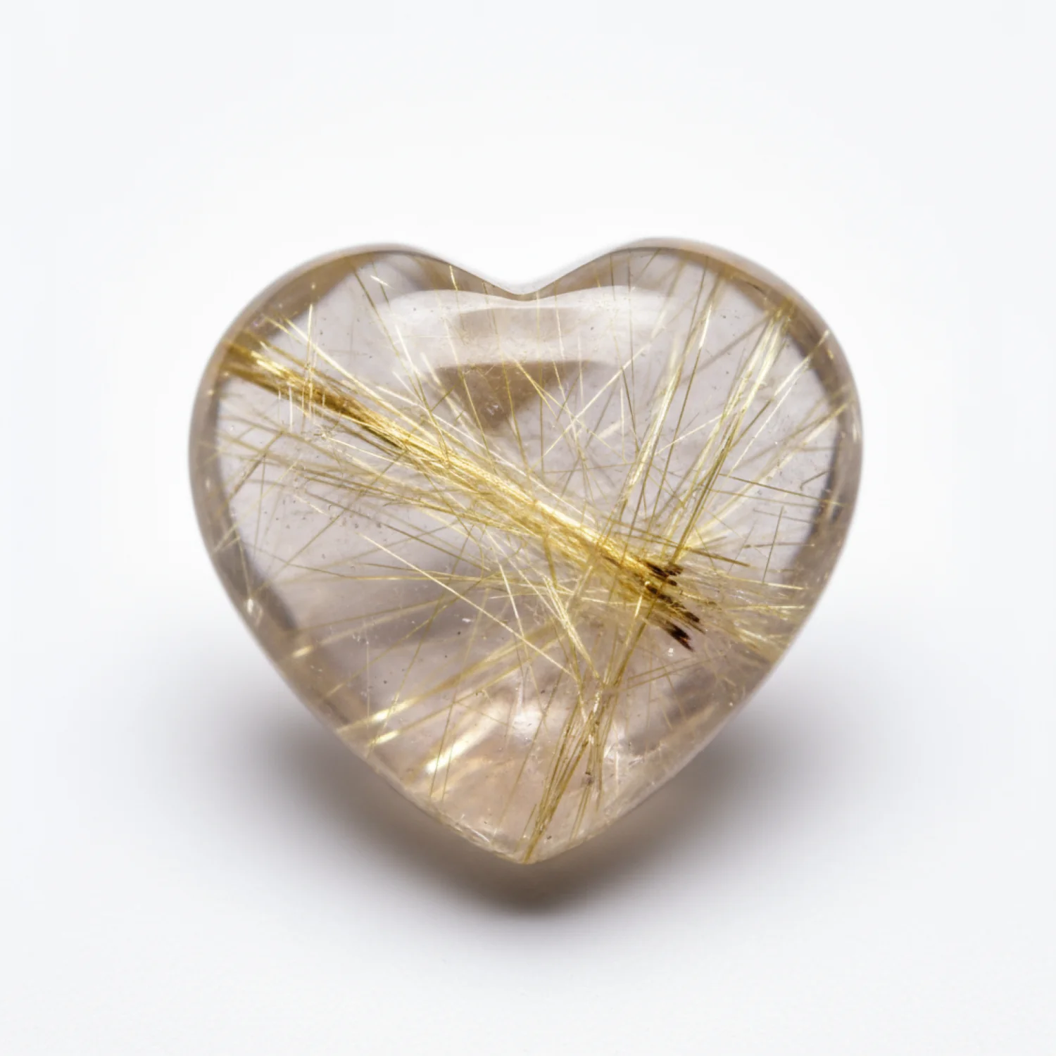 Golden Rutile 1PC Large 10x10 MM Heart Cabochon Yellow Sparkling semi Precious Gems - Image 2