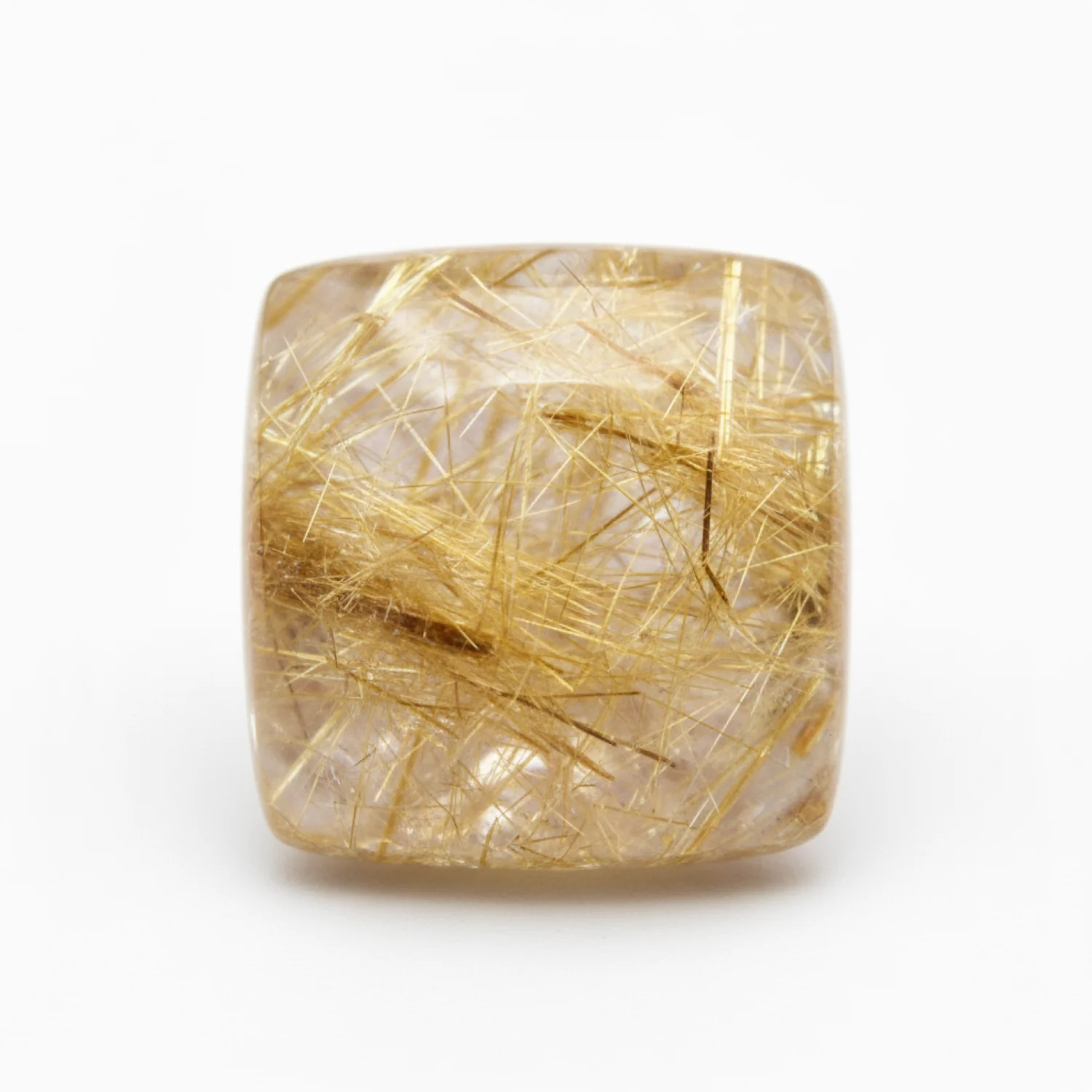 Golden Rutile 1PC Large 11x11 MM Square Cabochon Yellow Pure semi Precious Precious Gemstone - Image 2