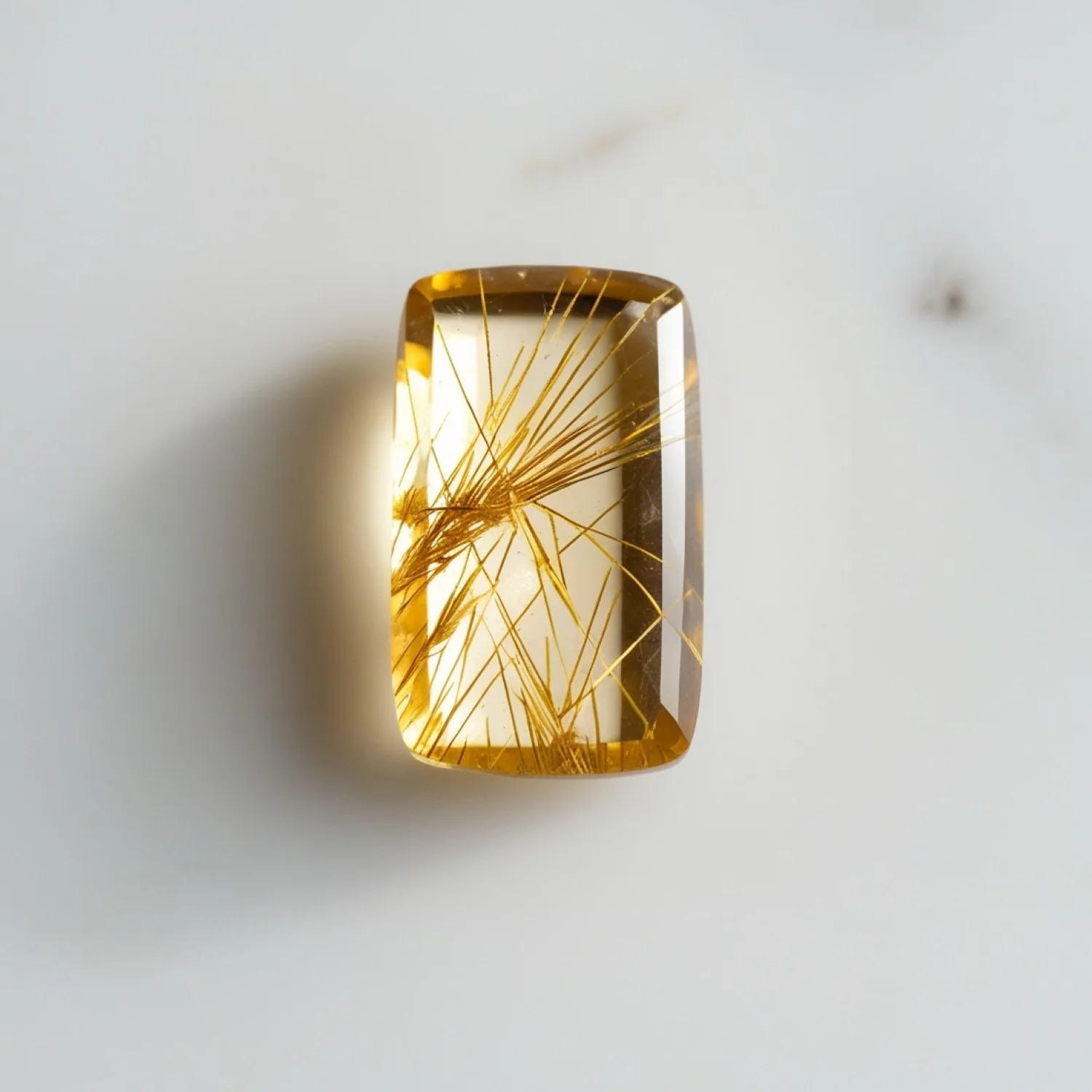 Golden Rutile 1PC Large 9x11 MM Emerald Cabochon Yellow Superior semi Precious Loose Gemstone - Image 2