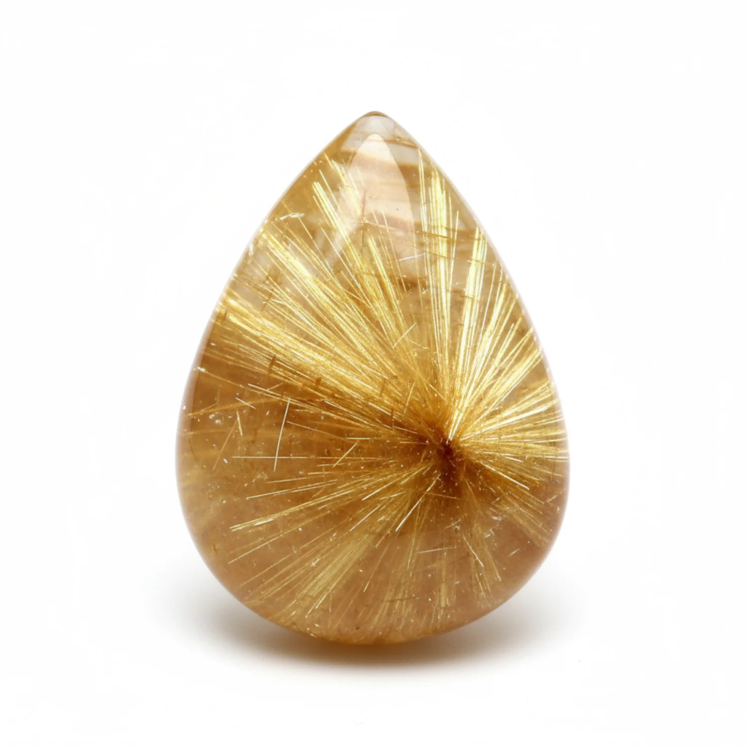 Golden Rutile 1PC Large 9x11 MM Pear Cabochon Yellow Fine semi Precious Semi Precious Gemstone - Image 2