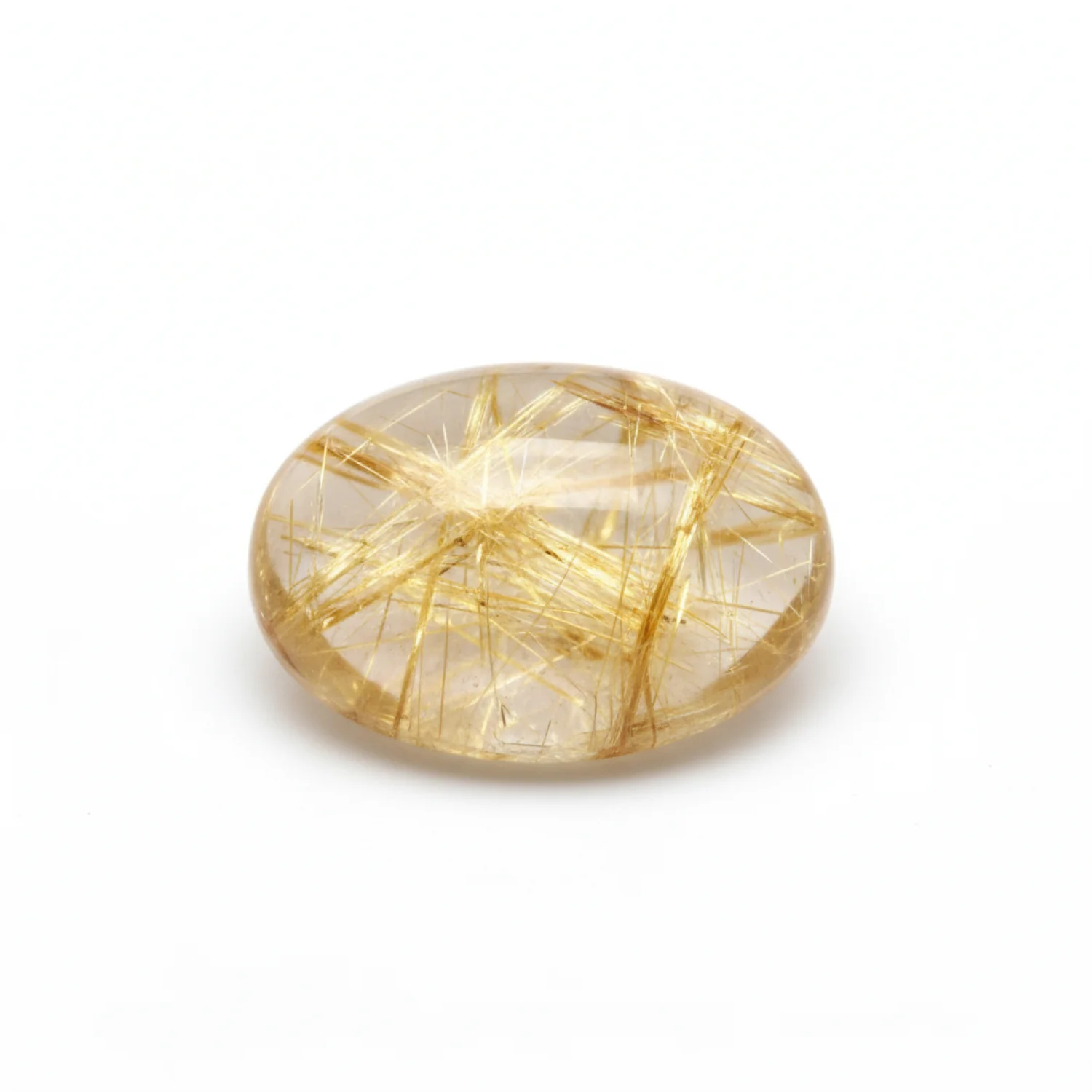 Golden Rutile 1PC Small 6x9 MM Oval Cabochon Yellow Lustrous semi Precious Gems