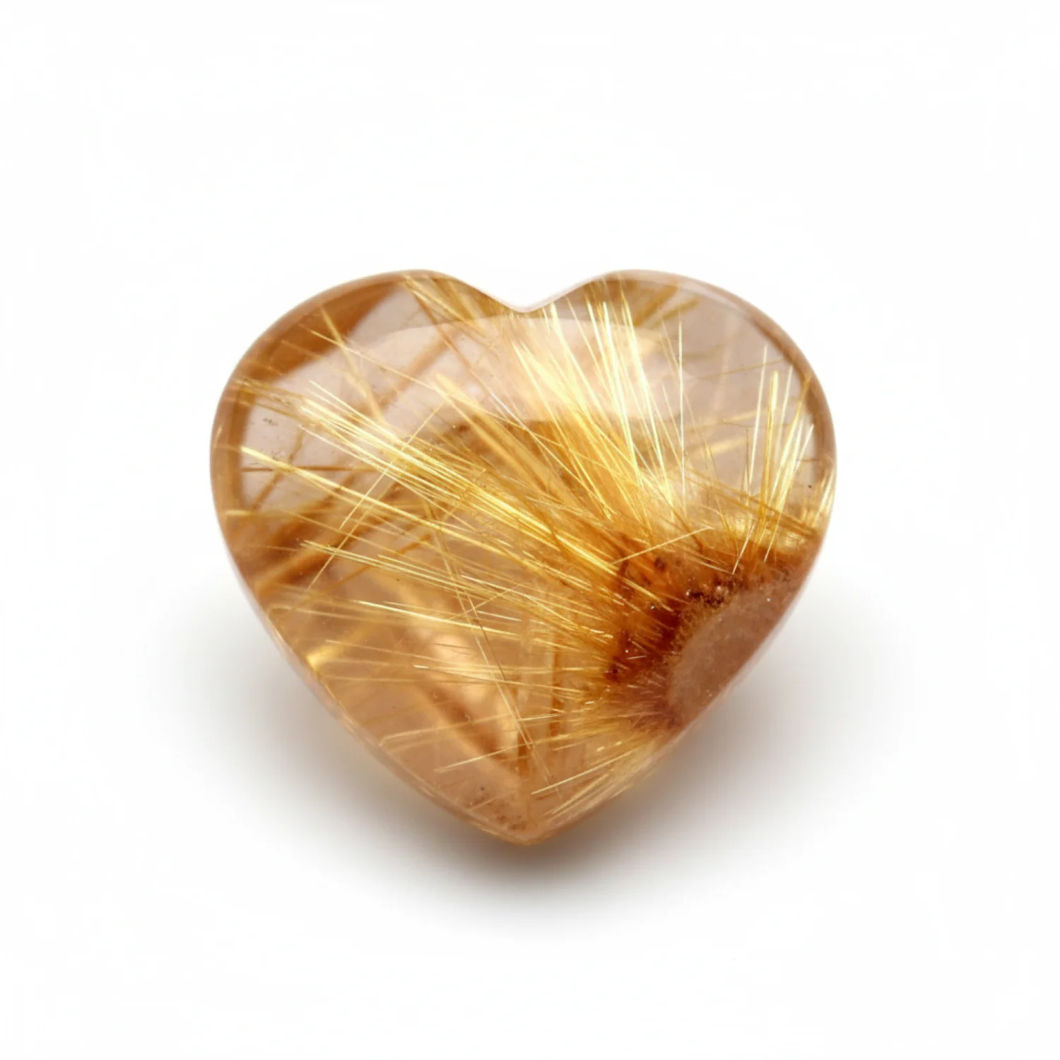 Golden Rutile 1PC Small 7x7 MM Heart Cabochon Yellow Pure semi Precious Loose Gemstones - Image 2