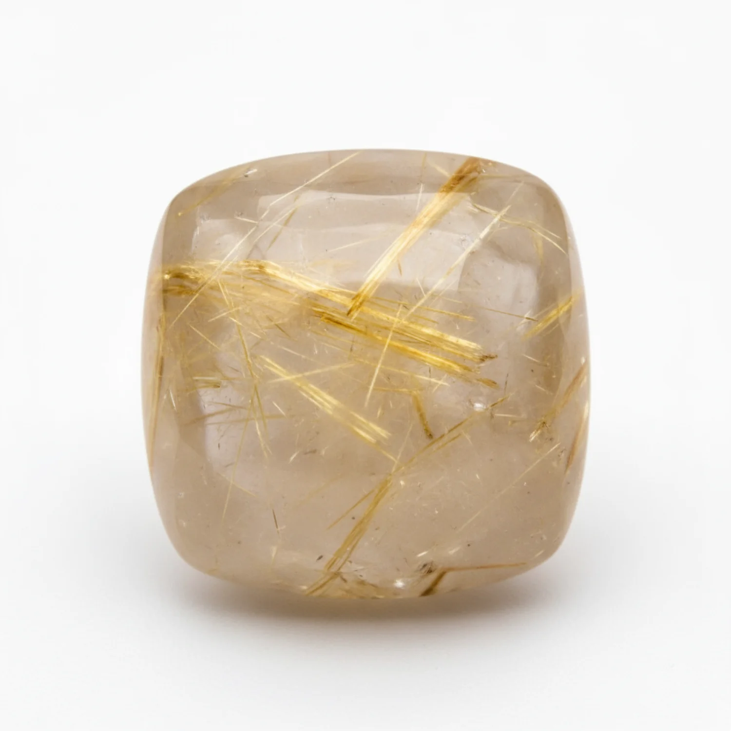 Golden Rutile 1PC Small 8x8 MM Cushion Cabochon Yellow Luster semi Precious Loose Gemstones - Image 2