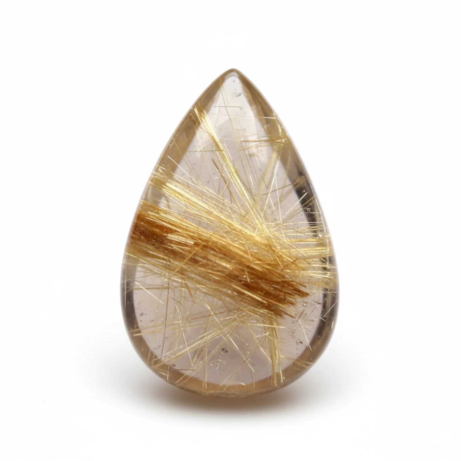 Golden Rutile 1PC Tiny 5x7 MM Pear Cabochon Yellow Sparkling semi Precious Semi Precious Gemstone - Image 2