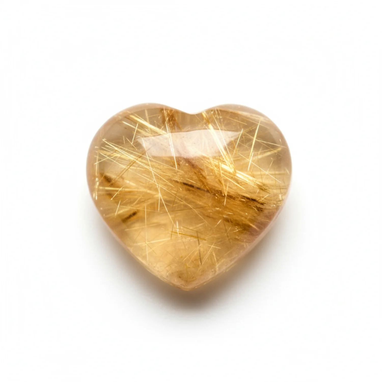 Golden Rutile 1PC Tiny 6x6 MM Heart Cabochon Yellow Superior semi Precious Loose Gemstone