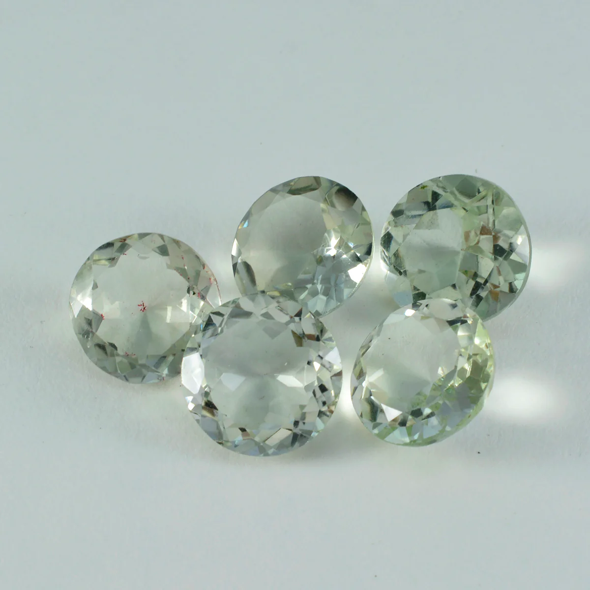 Green Amethyst 10PC Tiny 4x4 MM Round Faceted Green Brilliant Semi Precious Loose Gems - Image 3