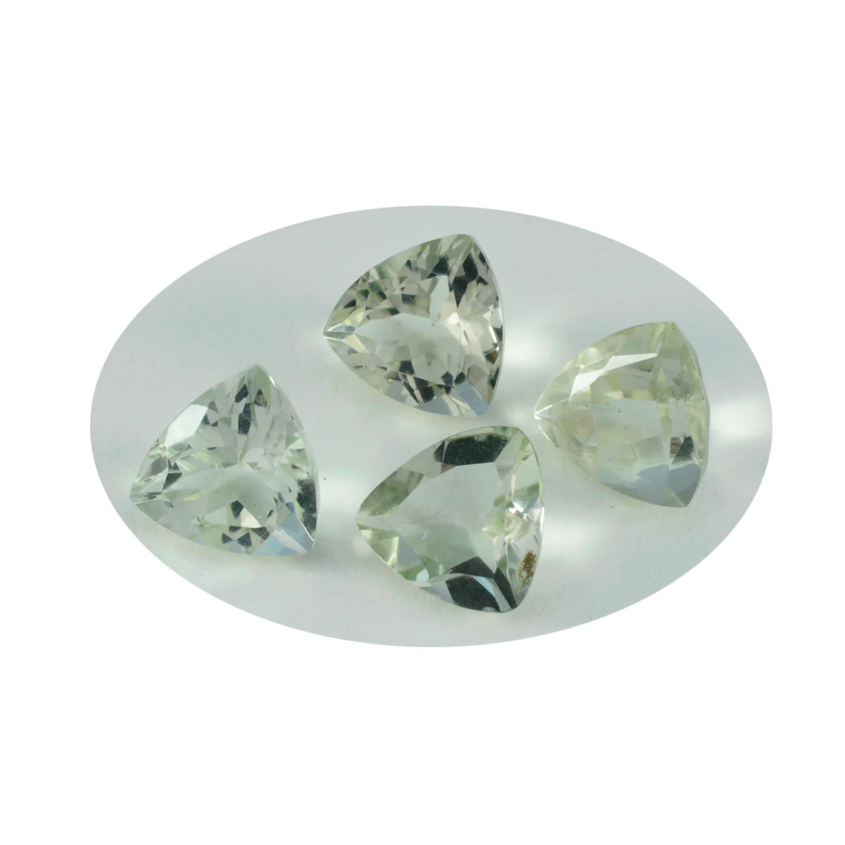 Green Amethyst 10PC Tiny 4x4 MM Triangle Faceted Green Brilliant Semi Precious Loose Gems - Image 3