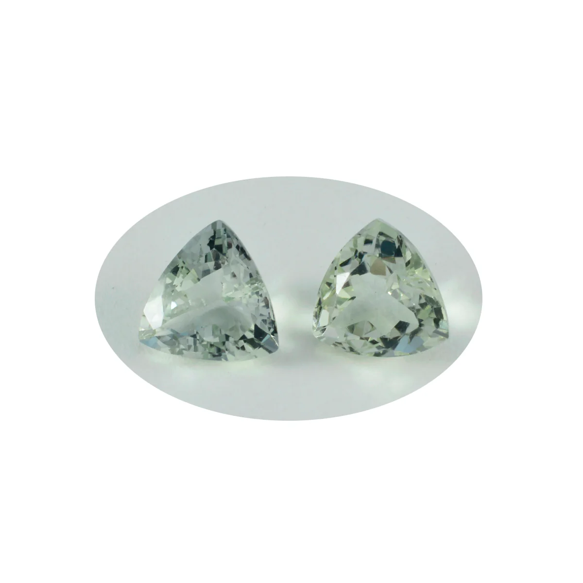 Green Amethyst 10PC Tiny 4x4 MM Triangle Faceted Green Brilliant Semi Precious Loose Gems - Image 4