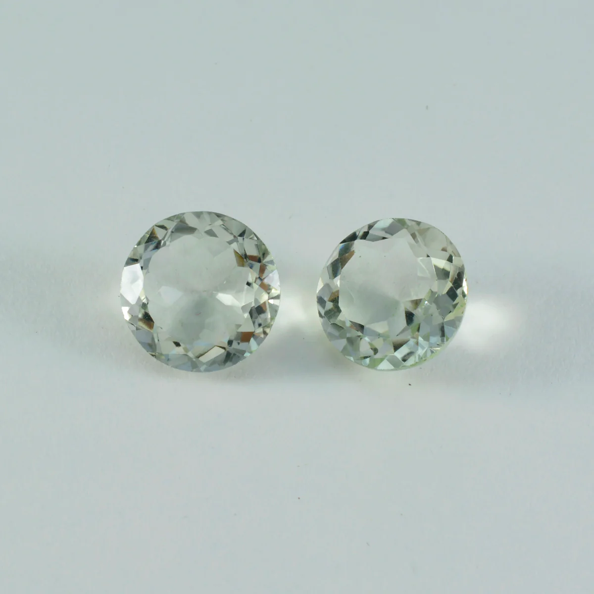 Green Amethyst 1PC Chunky 15x15 MM Round Faceted Green Superior Semi Precious Gems