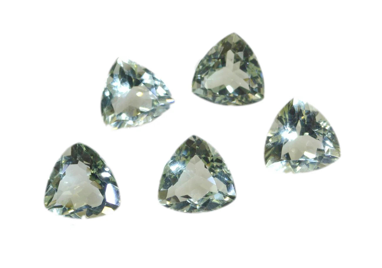 Green Amethyst 1PC Chunky 16x16 MM Triangle Faceted Green Pure Semi Precious Loose Gems - Image 4
