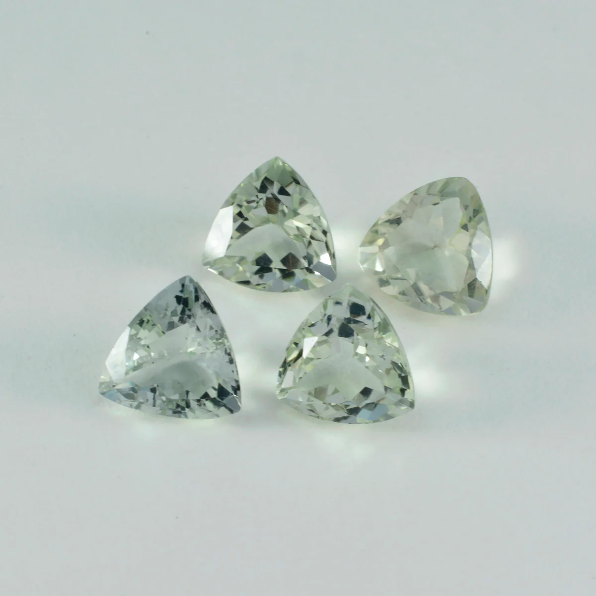 Green Amethyst 1PC Large 11x11 MM Triangle Faceted Green Fine Semi Precious Gems - Image 2
