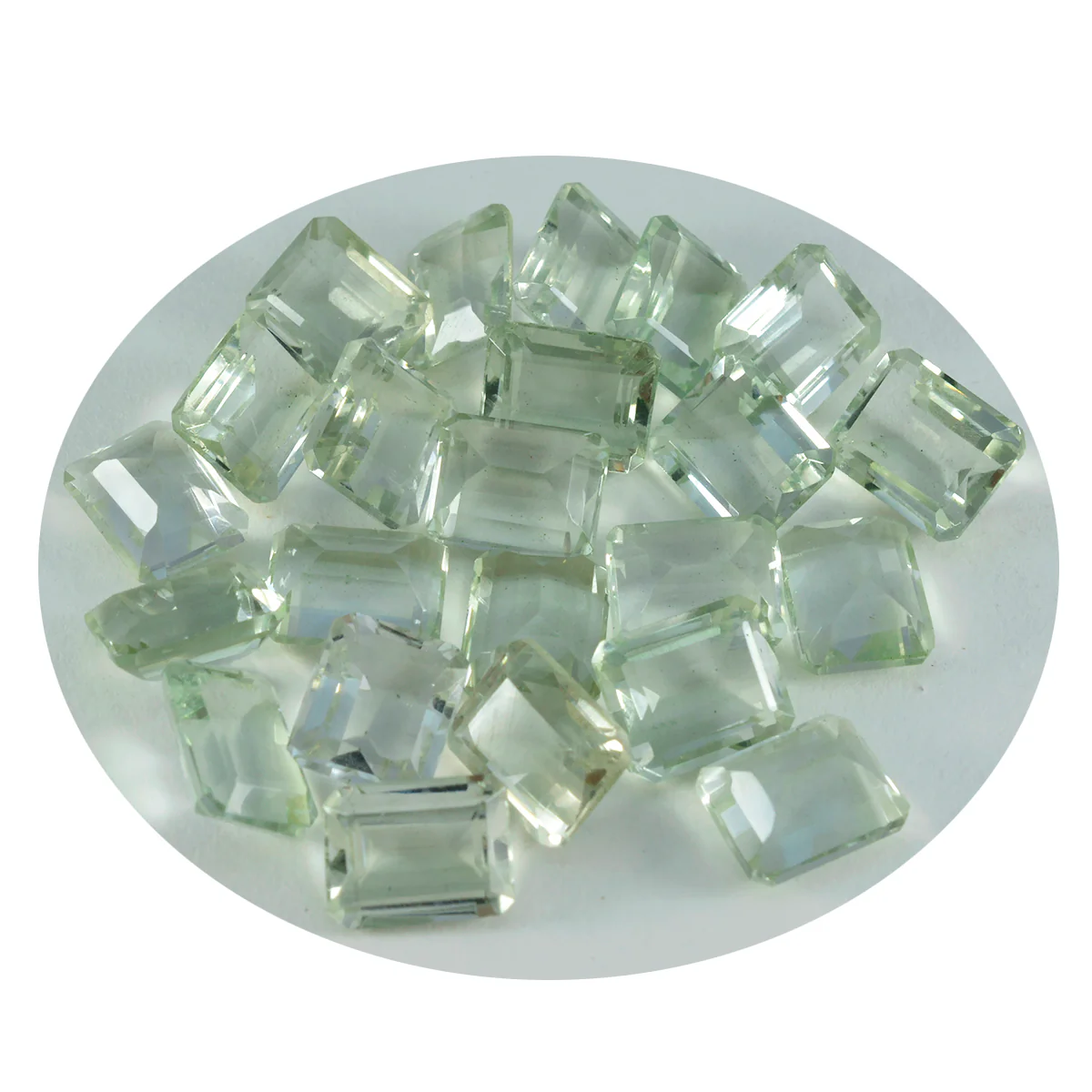 Green Amethyst 1PC Large 8x12 MM Emerald Faceted Green Brilliant Semi Precious Loose Gemstones - Image 4