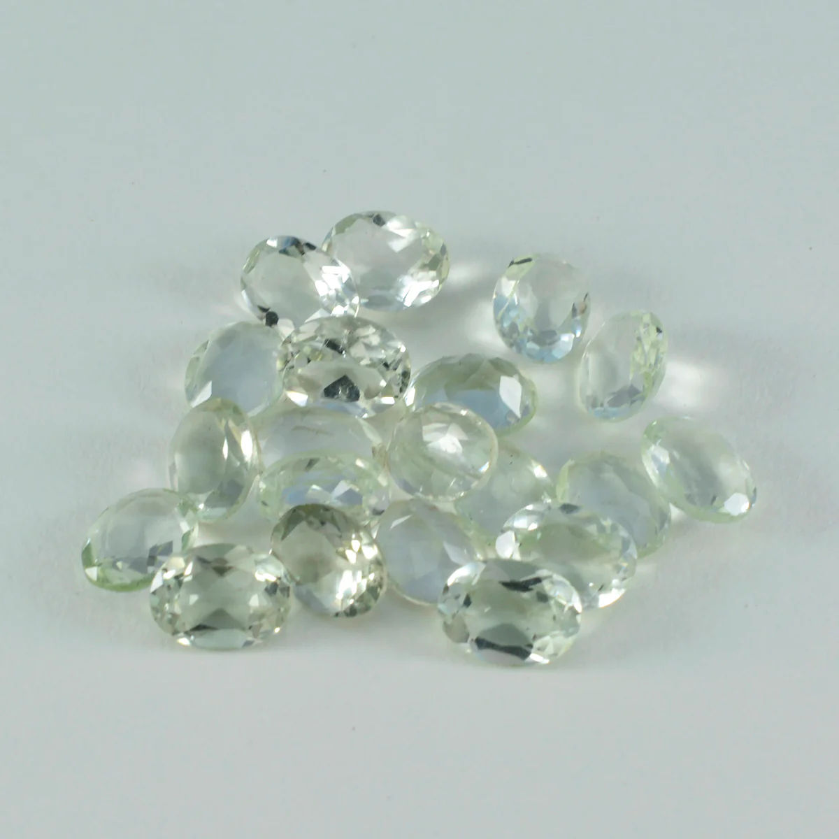 Green Amethyst 1PC Large 8x12 MM Oval Faceted Green High-Quality Semi Precious Loose Gemstones
