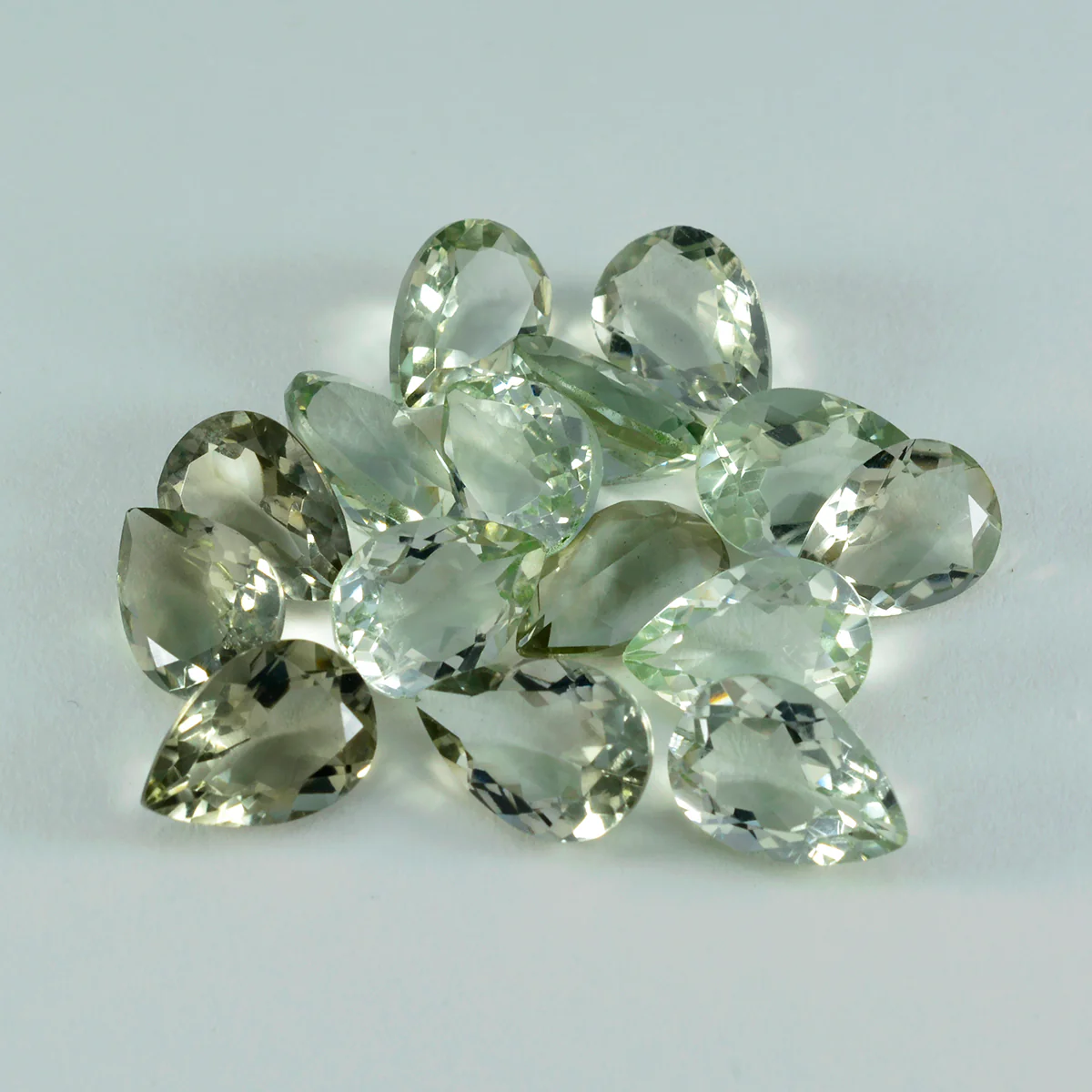 Green Amethyst 1PC Medium 7x10 MM Pear Faceted Green Sparkling Semi Precious Loose Gemstone - Image 2