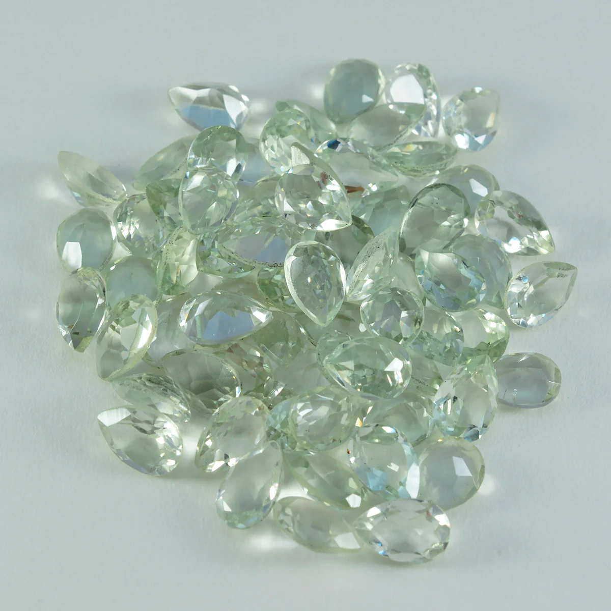 Green Amethyst 1PC Medium 8x10 MM Pear Faceted Green Polished Semi Precious Loose Gemstones - Image 2