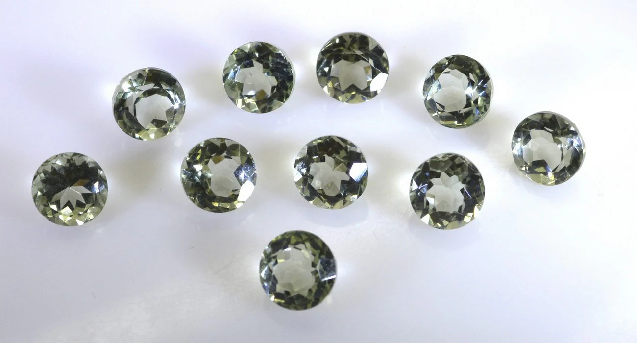 Green Amethyst 1PC Medium 9x9 MM Round Faceted Green Lustrous Semi Precious Loose Gemstone - Image 4