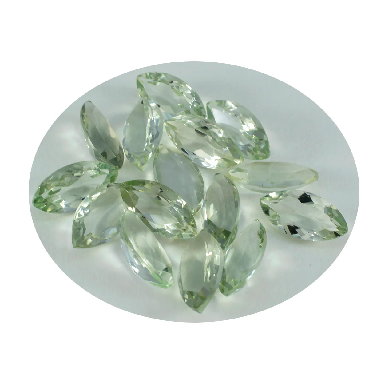 Green Amethyst 1PC Small 5x10 MM Marquise Faceted Green Superior Semi Precious Gems