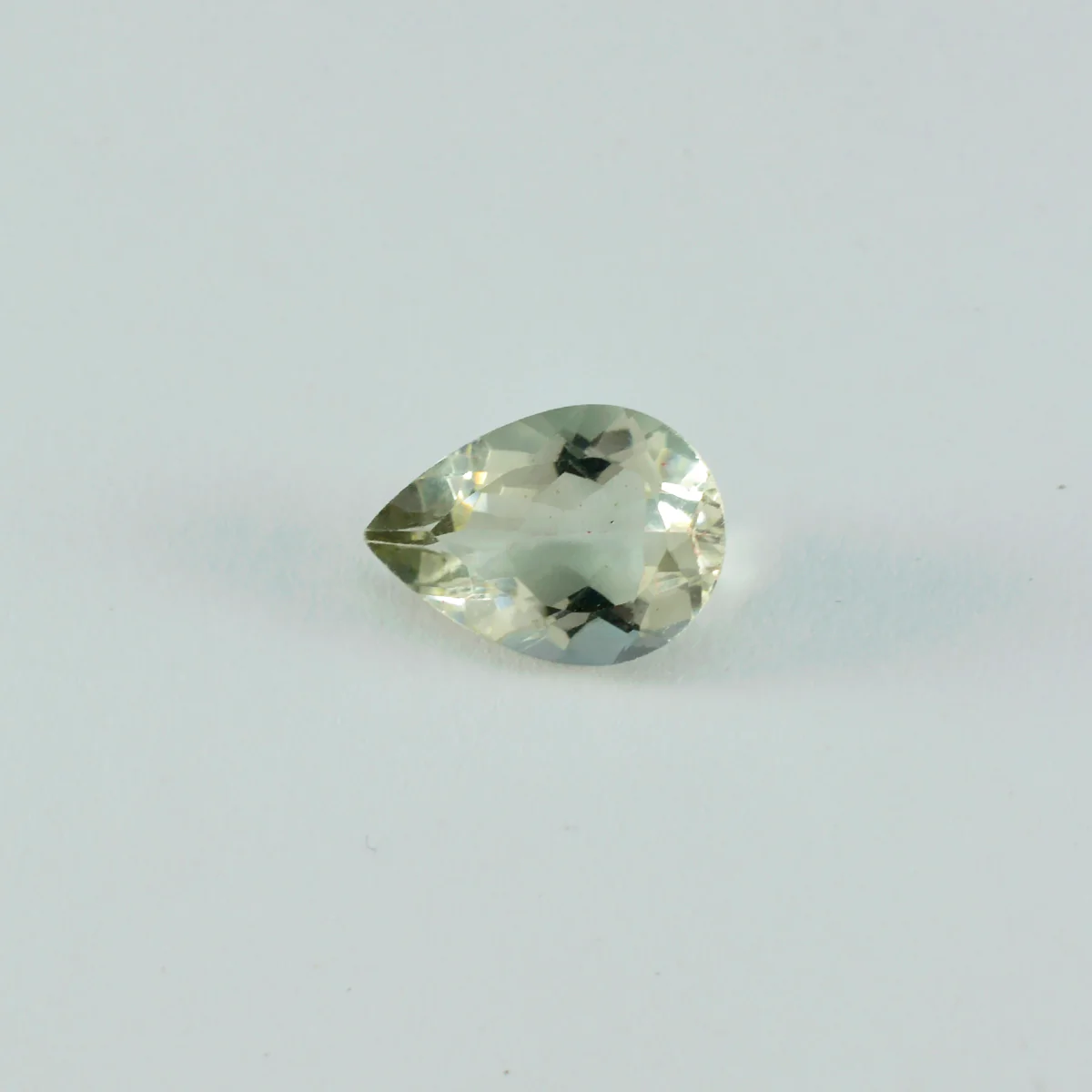 Green Amethyst 1PC Small 6x8 MM Pear Faceted Green Pure Semi Precious Loose Gemstones - Image 2