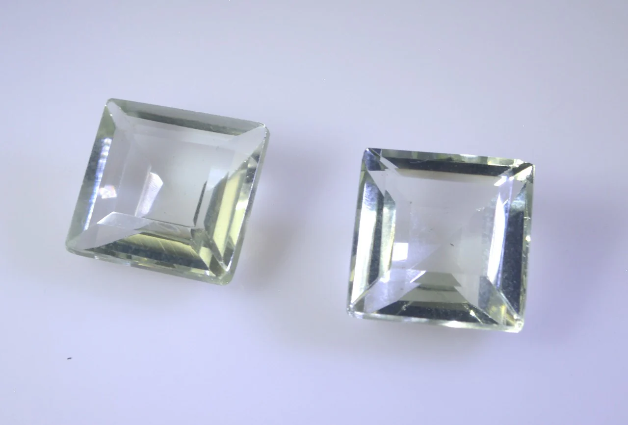 Green Amethyst 1PC Small 7x7 MM Square Faceted Green Splendid Semi Precious Gems - Image 4