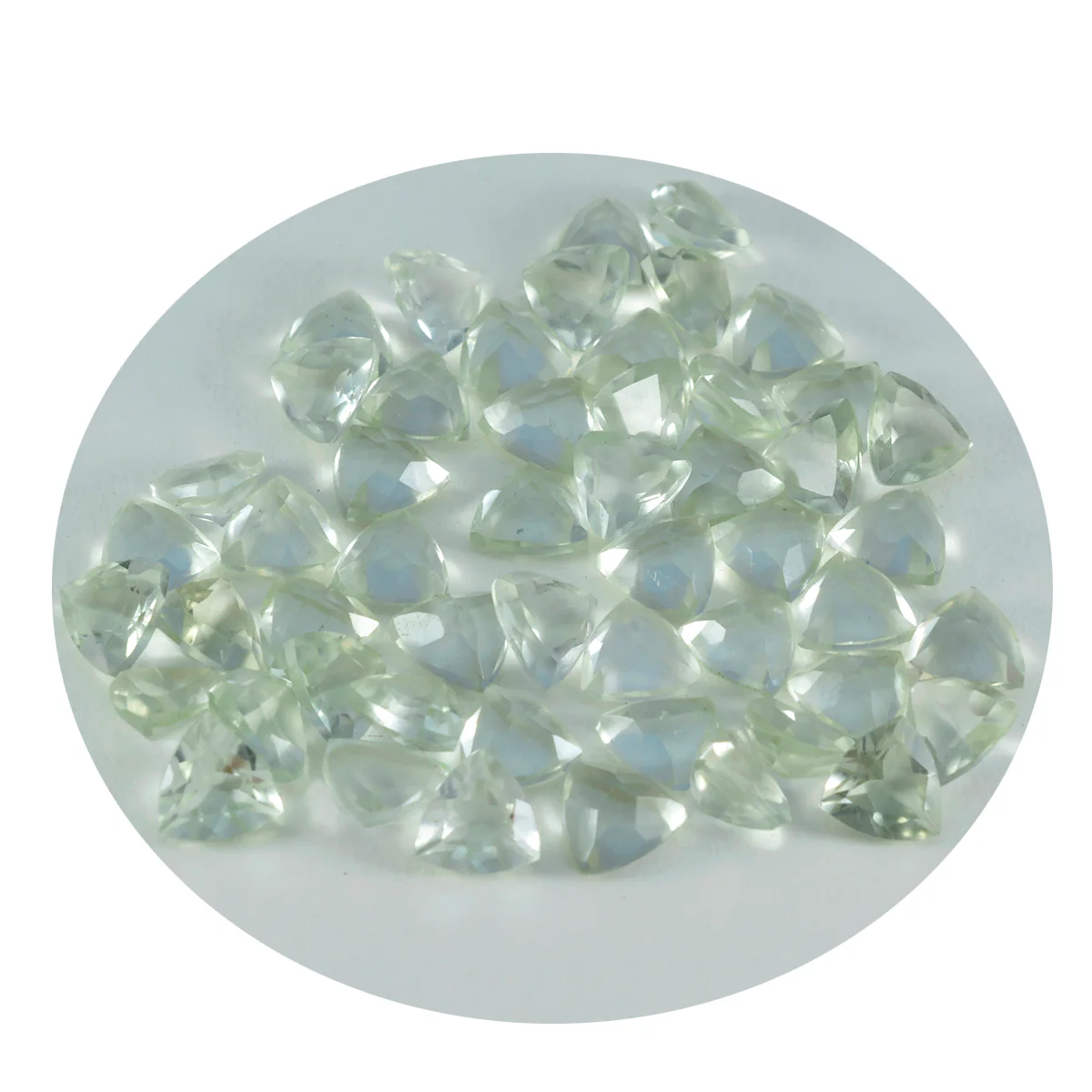 Green Amethyst 1PC Small 8x8 MM Triangle Faceted Green Luster Semi Precious Loose Gems - Image 3