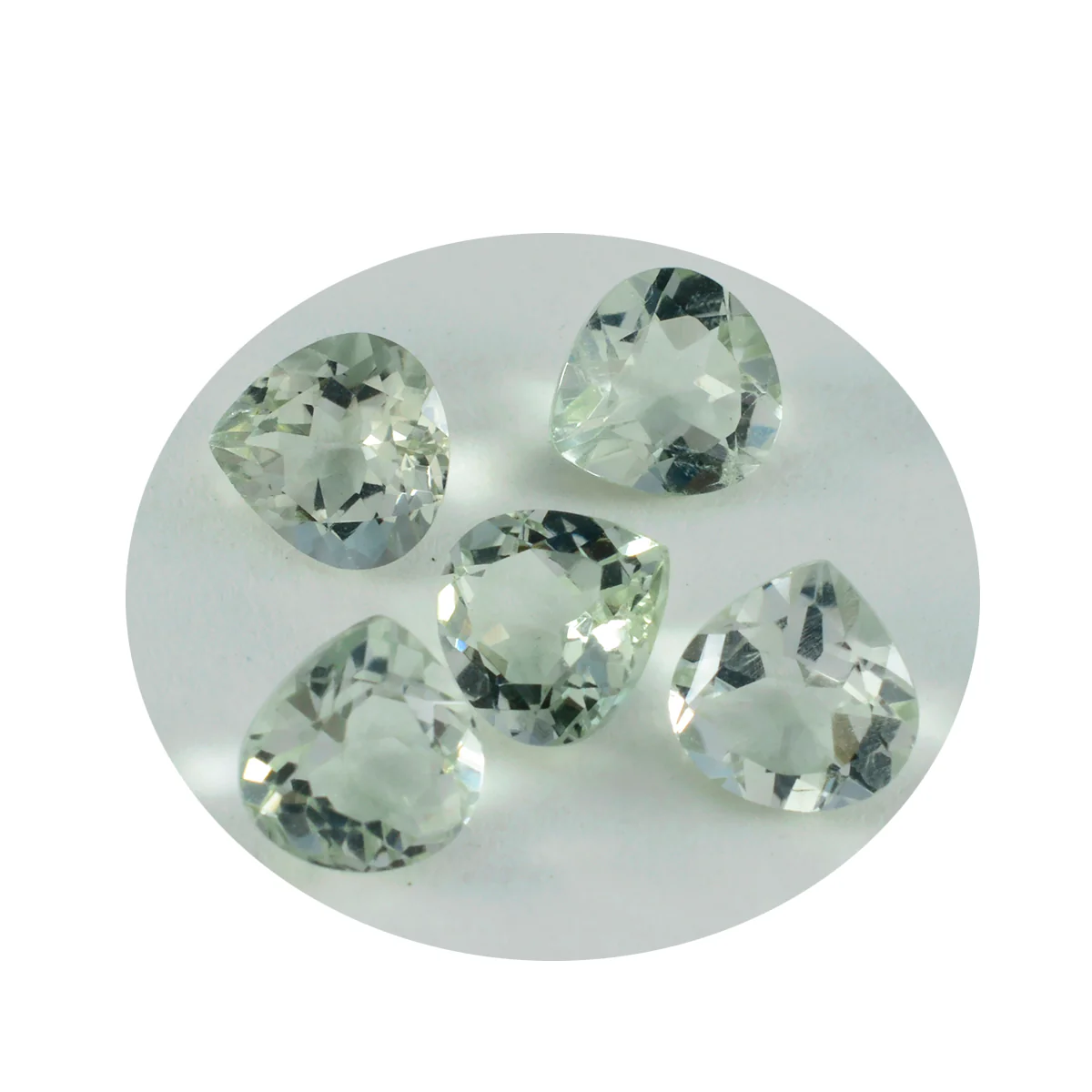 Green Amethyst 1PC Tiny 5x5 MM Heart Faceted Green Sparkling Semi Precious Loose Gemstone - Image 2