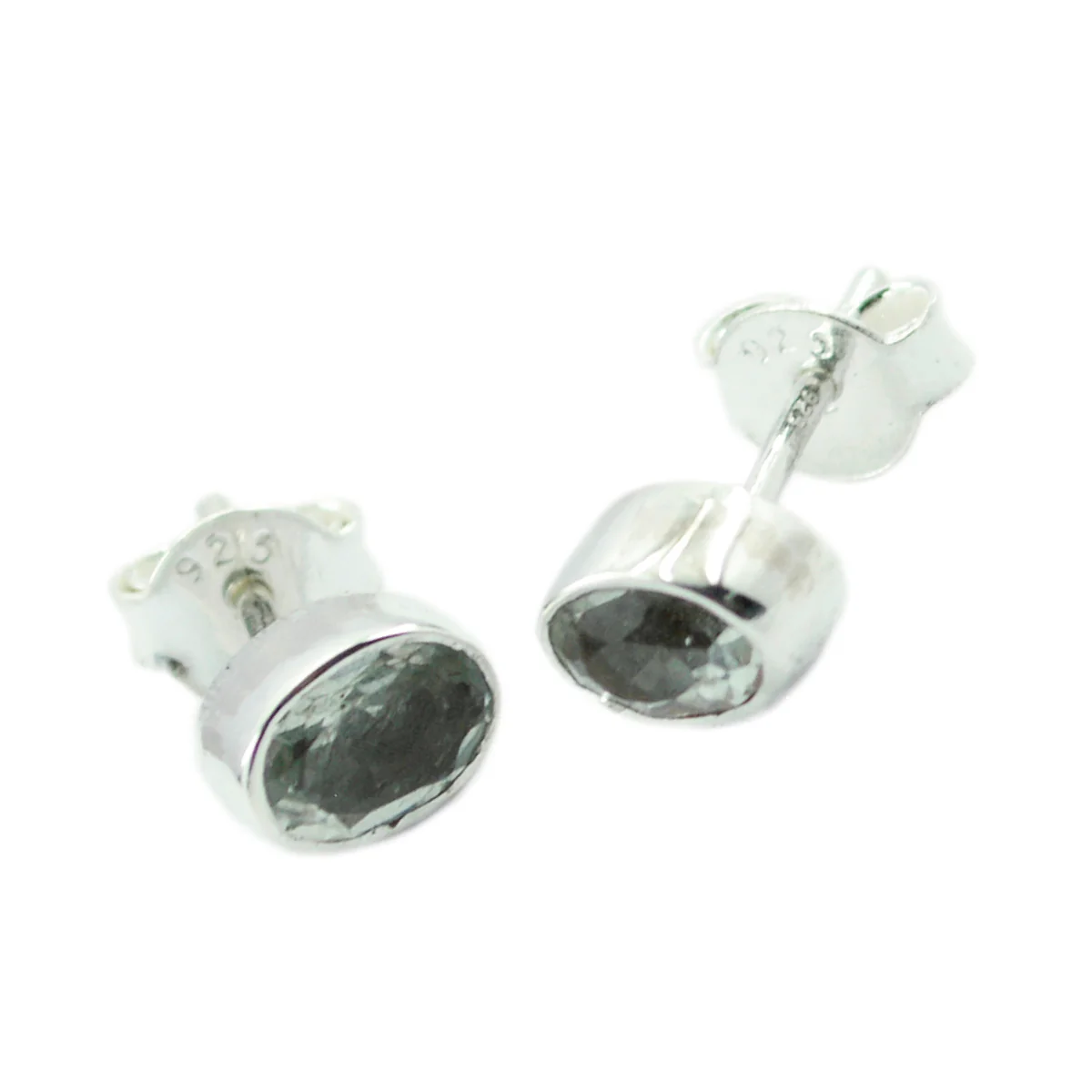 Green Amethyst American Julieta Solitaire Stud Green Sterling Silver Earring - Image 2