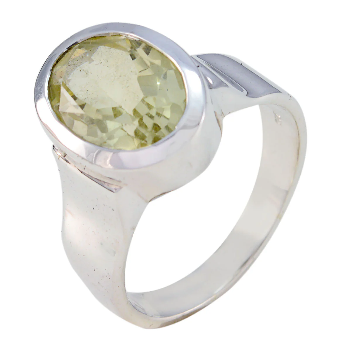 Green Amethyst Solitaire German 92.5 Silver Green Gemstone Edgy Heritage Ring Jewellery - Image 2