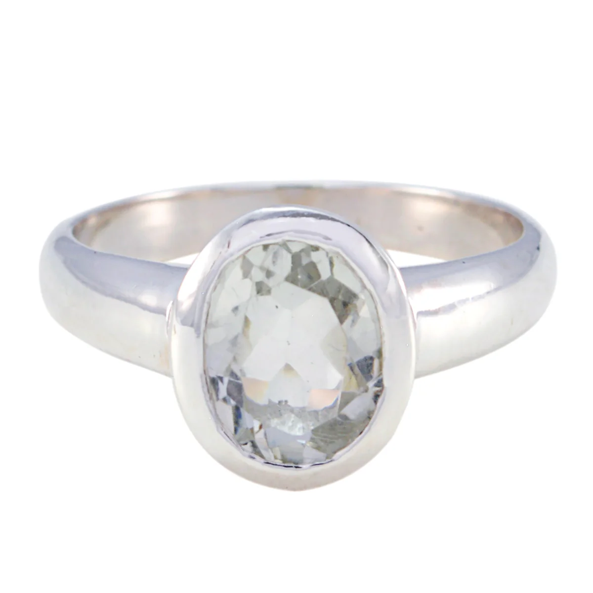Green Amethyst Solitaire German Sterling Silver Green Gemstone Tiny Boho Ring Jewellery