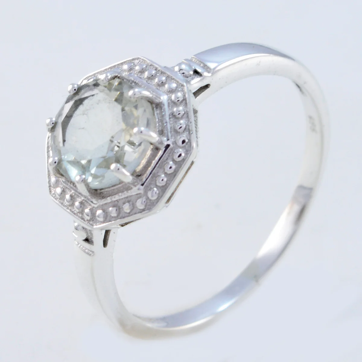 Green Amethyst Solitaire Japanese 925 Silver Green Gems Whisper-thin Sophisticated Ring Jewellery - Image 2