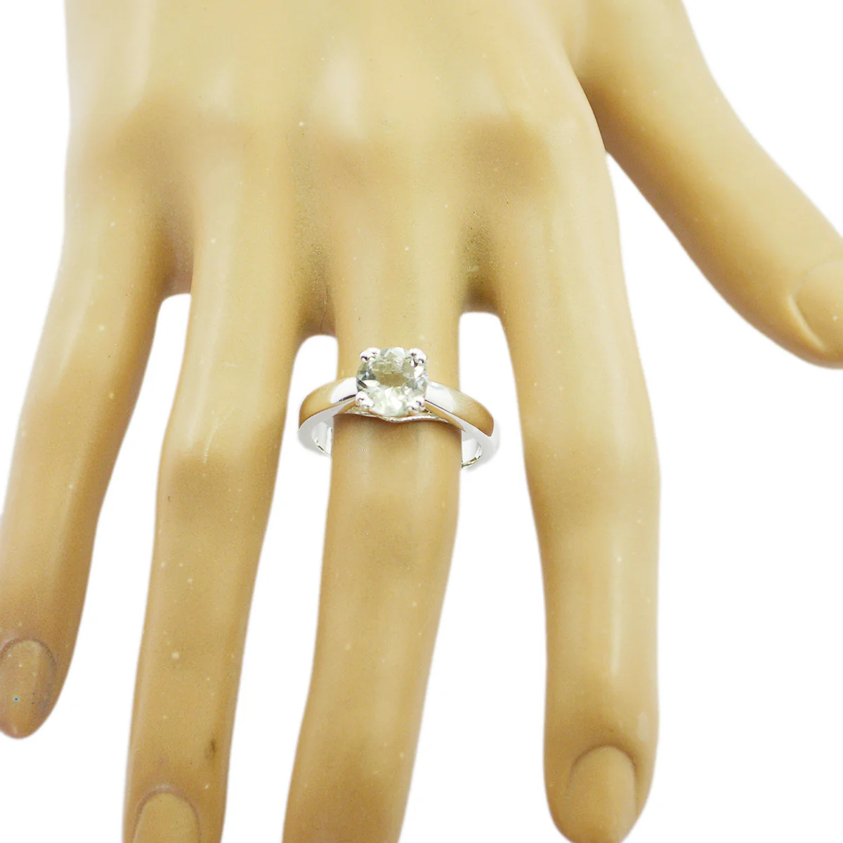 Green Amethyst Solitaire Moroccan 925 Silver Green Gems Slim Sophisticated Ring Jewellery - Image 2