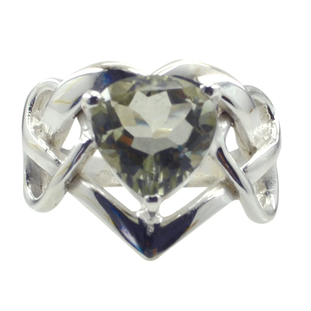 Green Amethyst Solitaire Russian Silver Green Gemstone Slim Romantic Ring Jewellery - Image 2