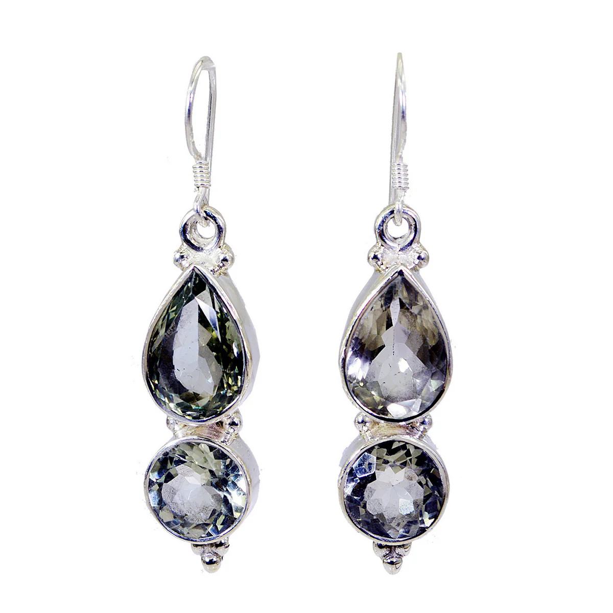 Green Amethyst Turkish Ying multiple Dangle Green 92.5 Silver Earring