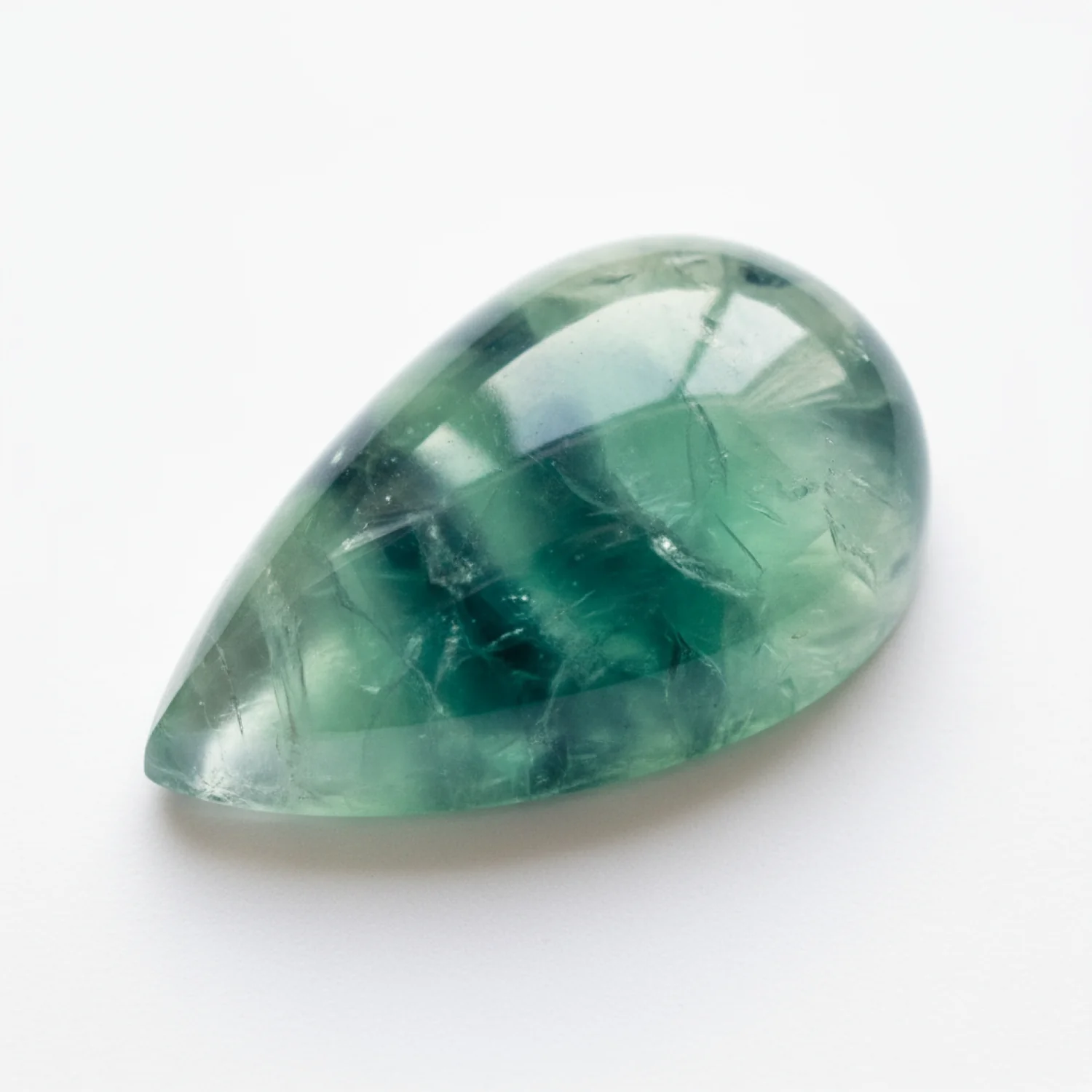Green Fluorite 1PC Small 6x9 MM Pear Cabochon Green Polished semi Precious Loose Gems