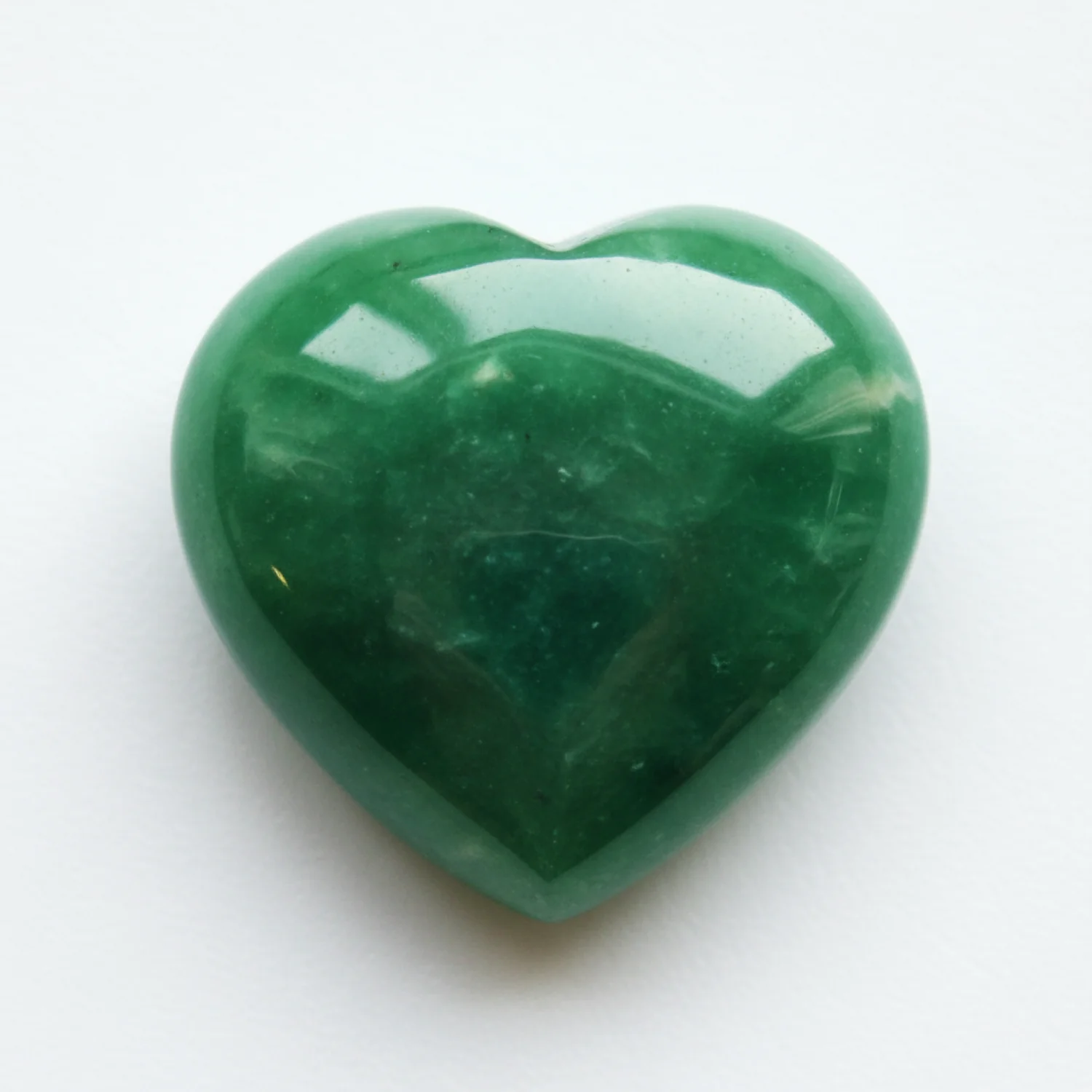 Green Jade 1PC Large 10x10 MM Heart Cabochon Green Sparkling semi Precious Loose Gemstone - Image 2