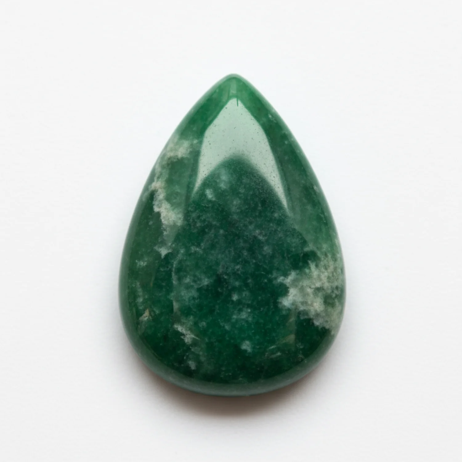 Green Jade 1PC Medium 7x10 MM Pear Cabochon Green Genuine semi Precious Loose Gemstones - Image 2