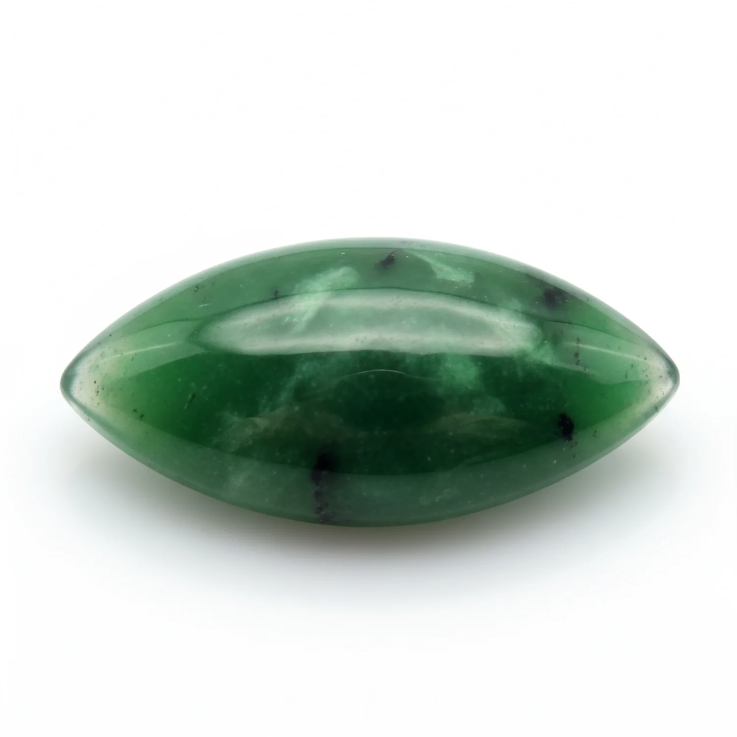 Green Jade 1PC Medium 7x14 MM Marquise Cabochon Green Natural semi Precious Gems - Image 2