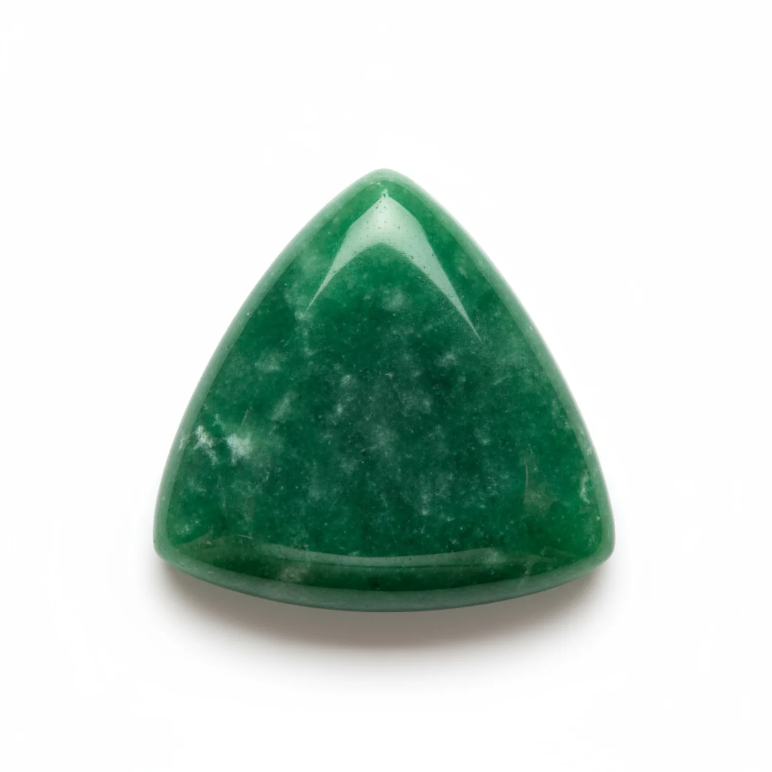 Green Jade 1PC Medium 9x9 MM Triangle Cabochon Green Lustrous semi Precious Loose Gemstone - Image 2