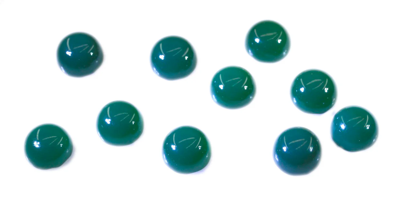 Green Onyx 10PC Tiny 3x3 MM Round Cabochon Green Sparkling semi Precious Loose Gemstone - Image 2