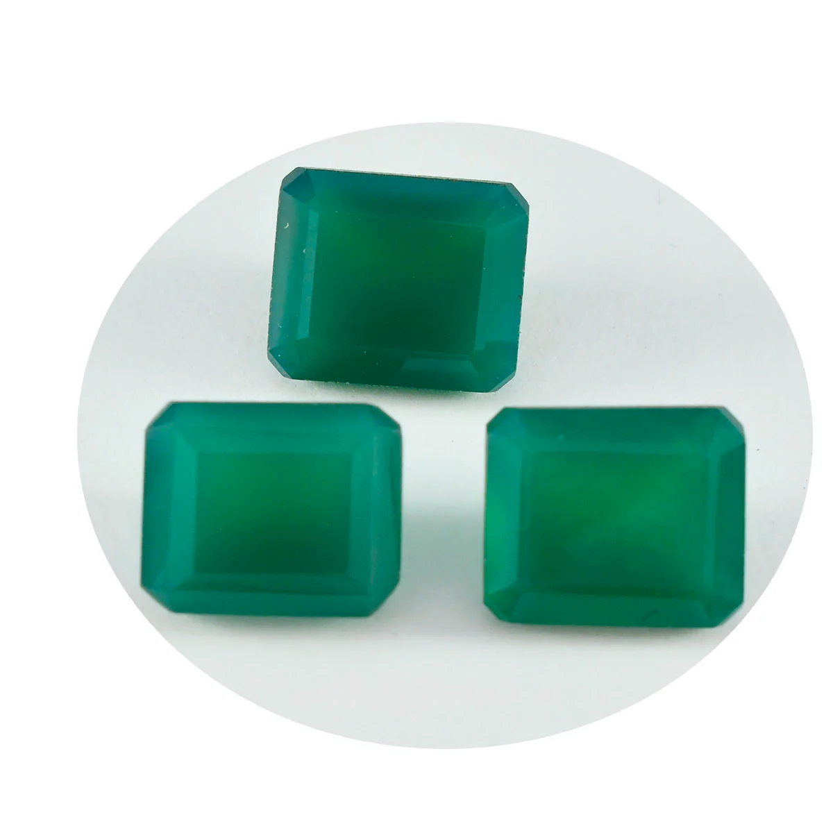 Green Onyx 10PC Tiny 3x5 MM Emerald Faceted Green Shine Semi Precious Loose Gems - Image 2