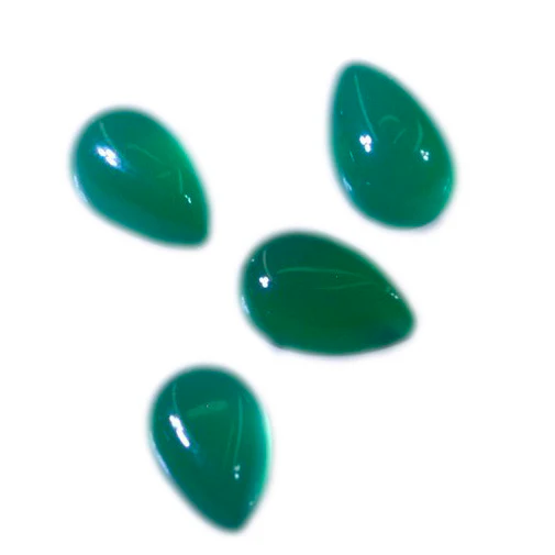 Green Onyx 10PC Tiny 3x5 MM Pear Cabochon Green Brilliant semi Precious Loose Gems - Image 2