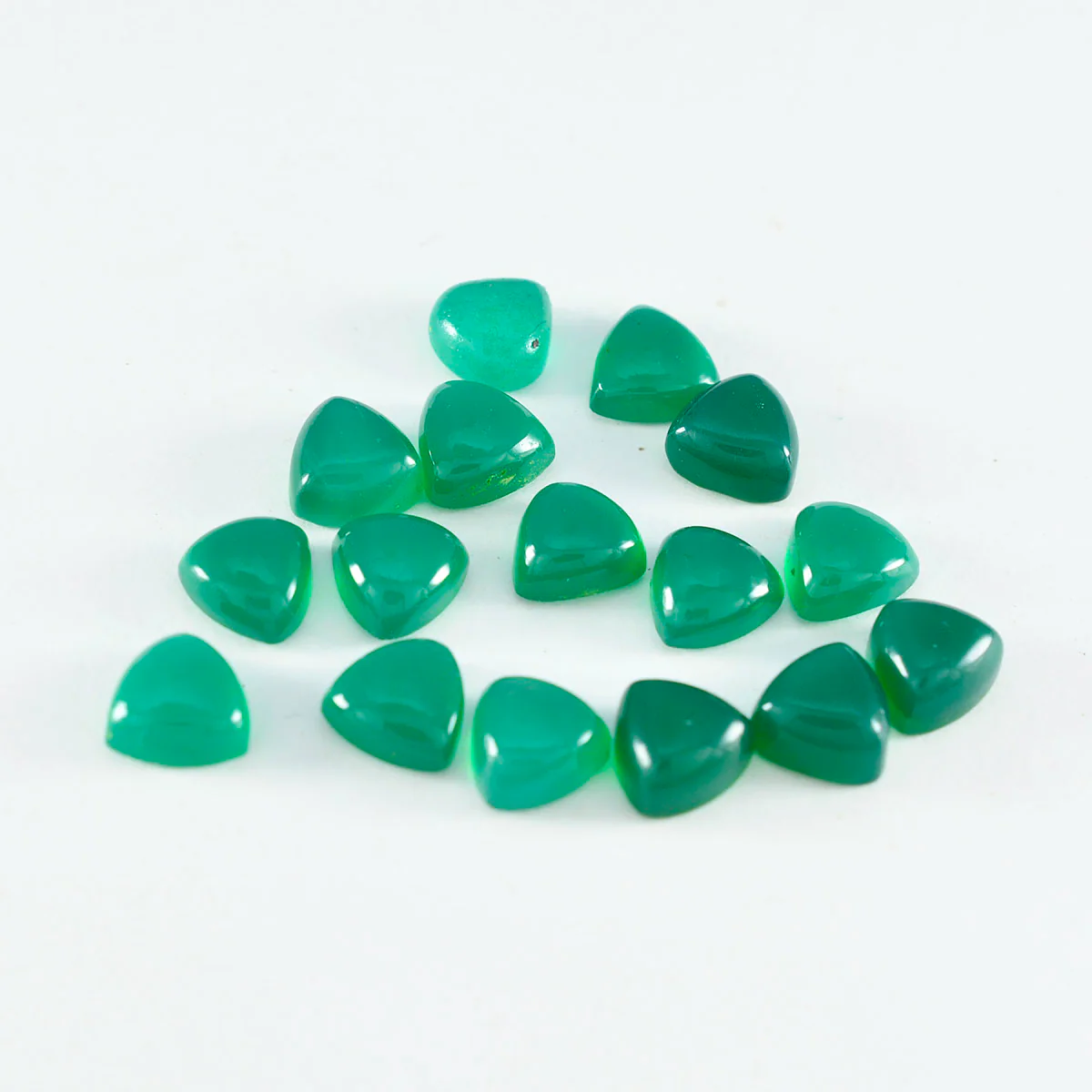 Green Onyx 10PC Tiny 4x4 MM Triangle Cabochon Green High-Quality semi Precious Precious Gemstone